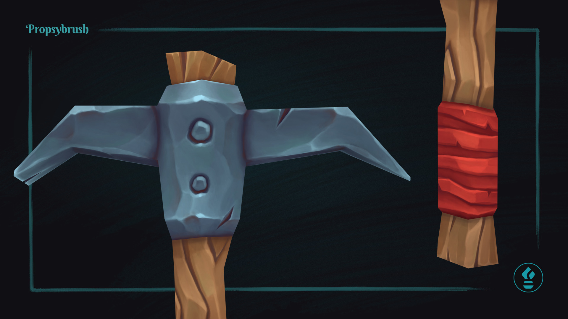 Stylized Pickaxe Prop - Game-Ready Hand-Painted Asset - Free low-poly 3D model_5