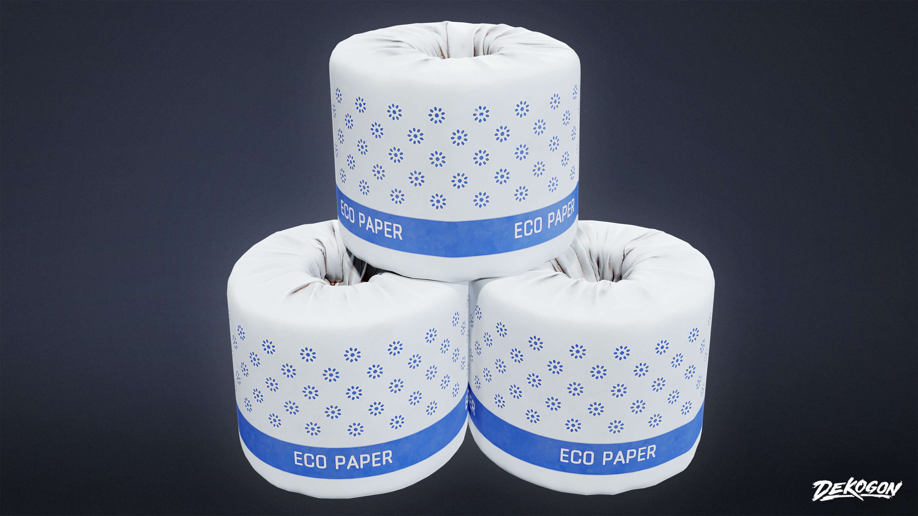 SUBURBS - Toilet Paper Set 01 - LOW POLY AND NANITE Low-poly 3D model_7