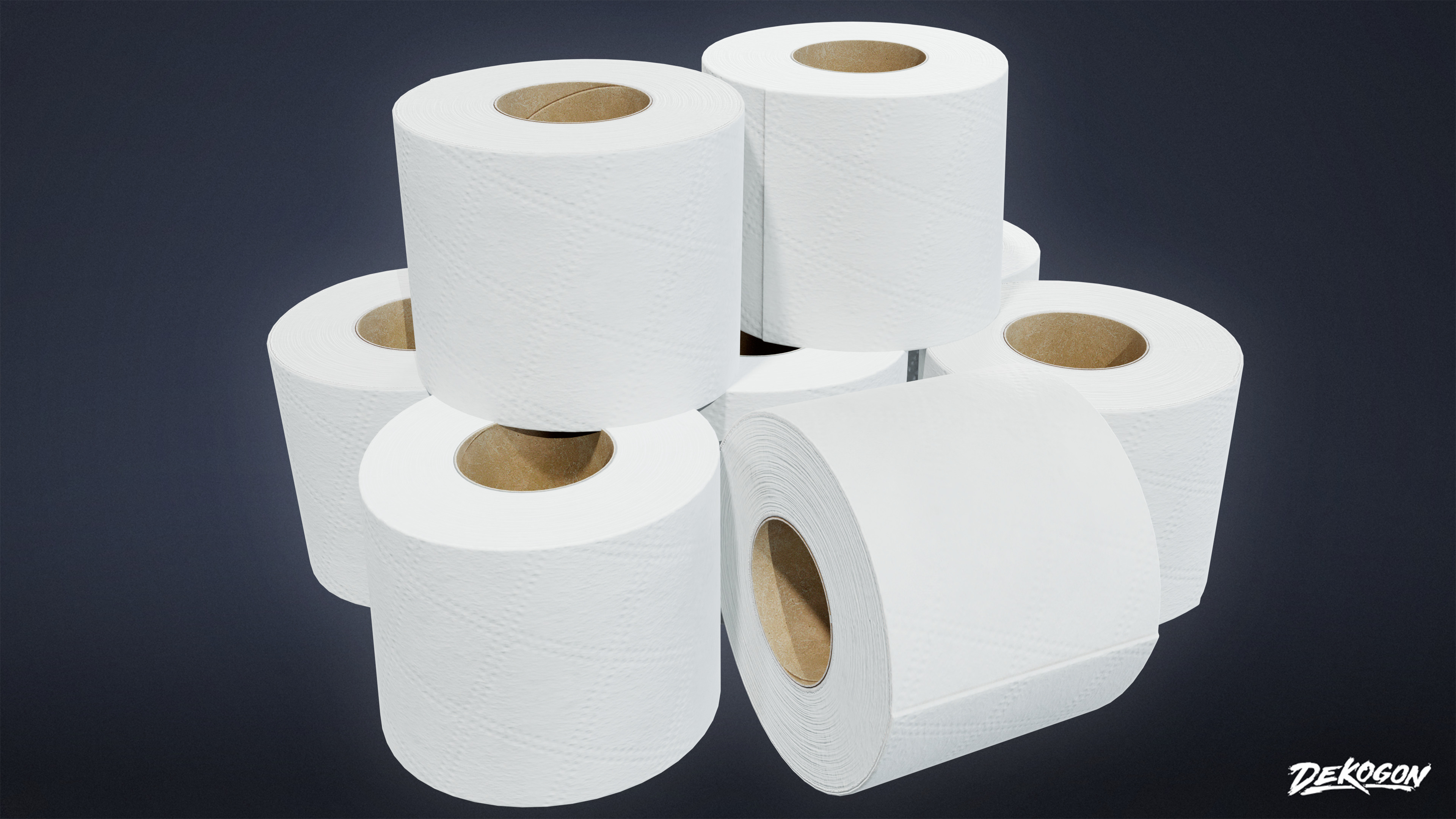 SUBURBS - Toilet Paper Set 01 - LOW POLY AND NANITE Low-poly 3D model_10
