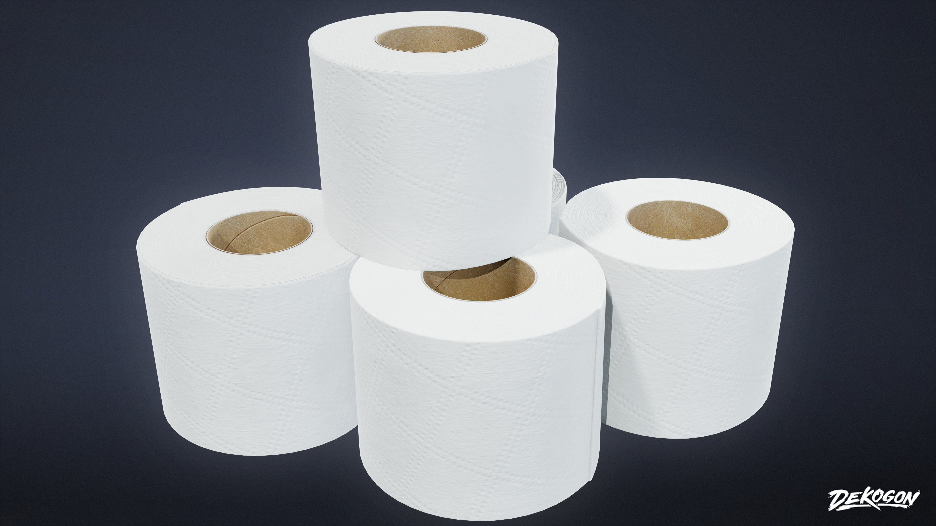 SUBURBS - Toilet Paper Set 01 - LOW POLY AND NANITE Low-poly 3D model_9