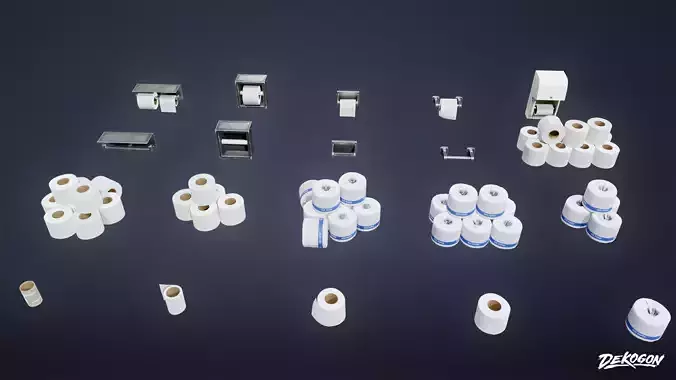 SUBURBS - Toilet Paper Set 01 - LOW POLY AND NANITE