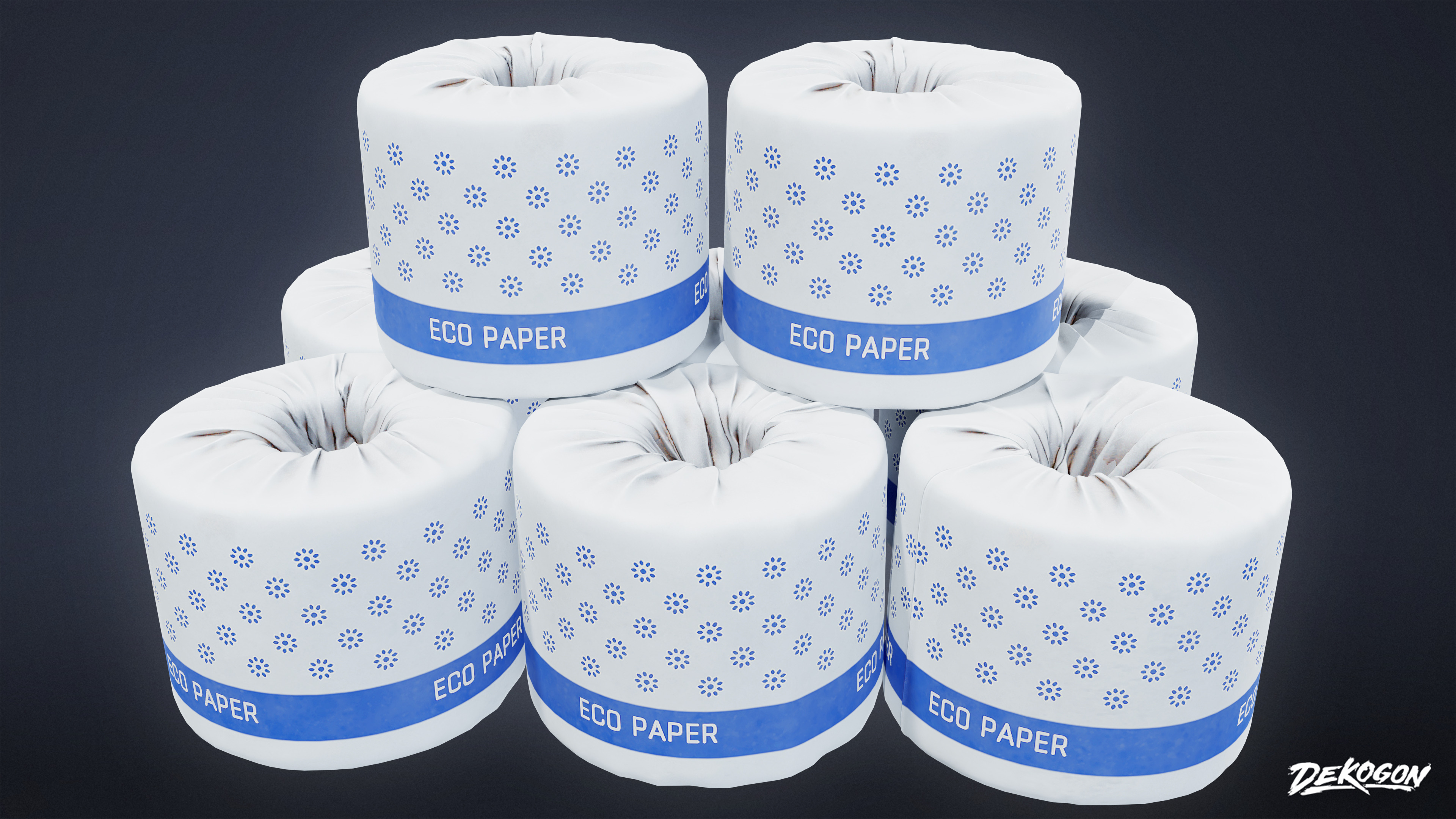 SUBURBS - Toilet Paper Set 01 - LOW POLY AND NANITE Low-poly 3D model_8