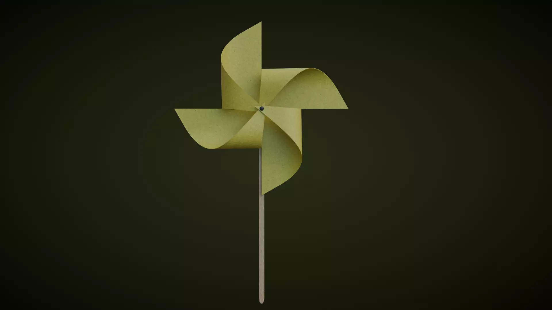Paper Windmill Pinwheel Low-poly 3D model