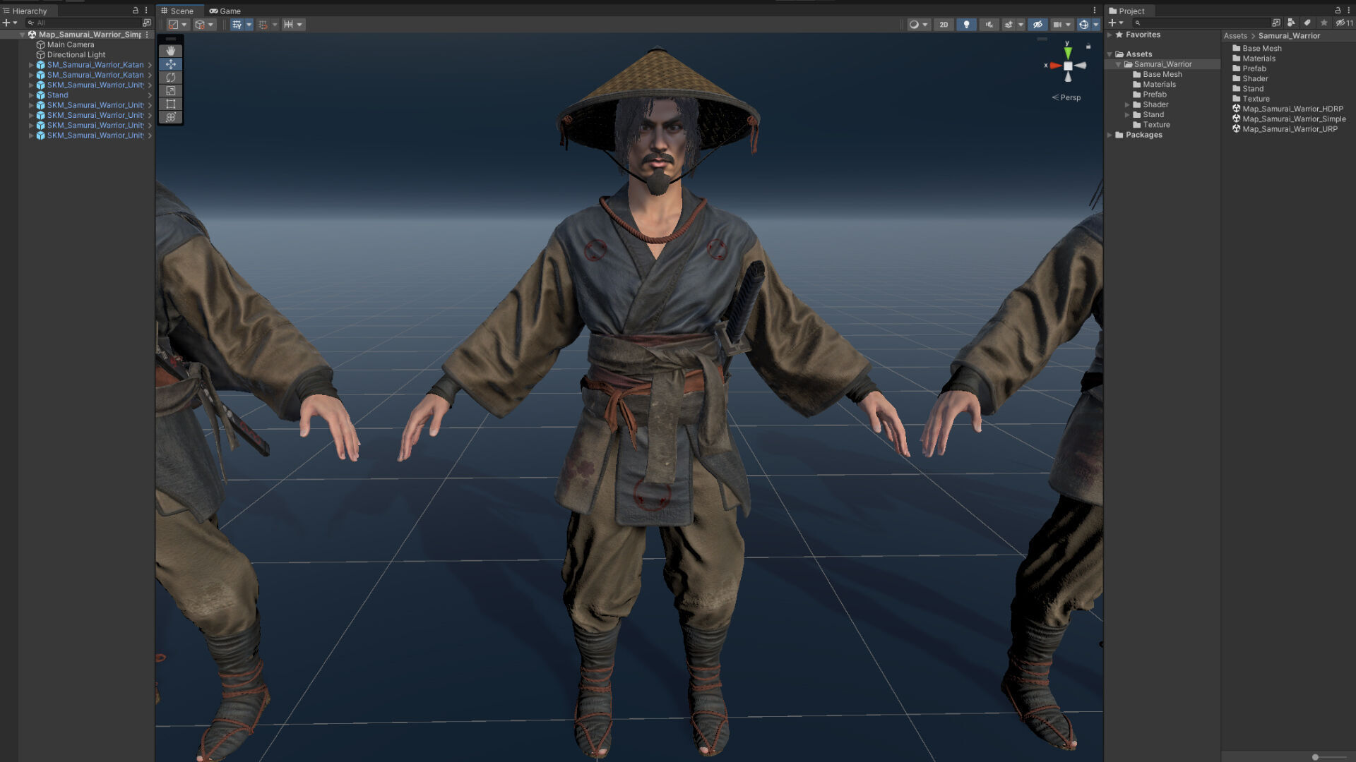 Samurai Warrior Low-poly 3D model_26