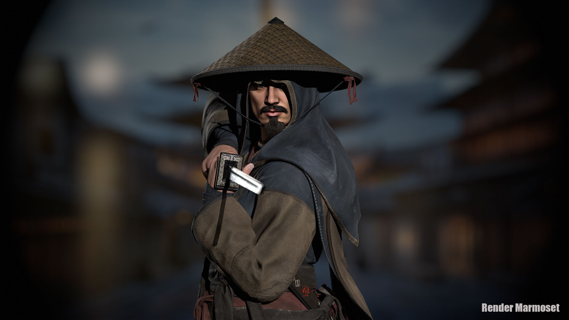 Samurai Warrior Low-poly 3D model_5