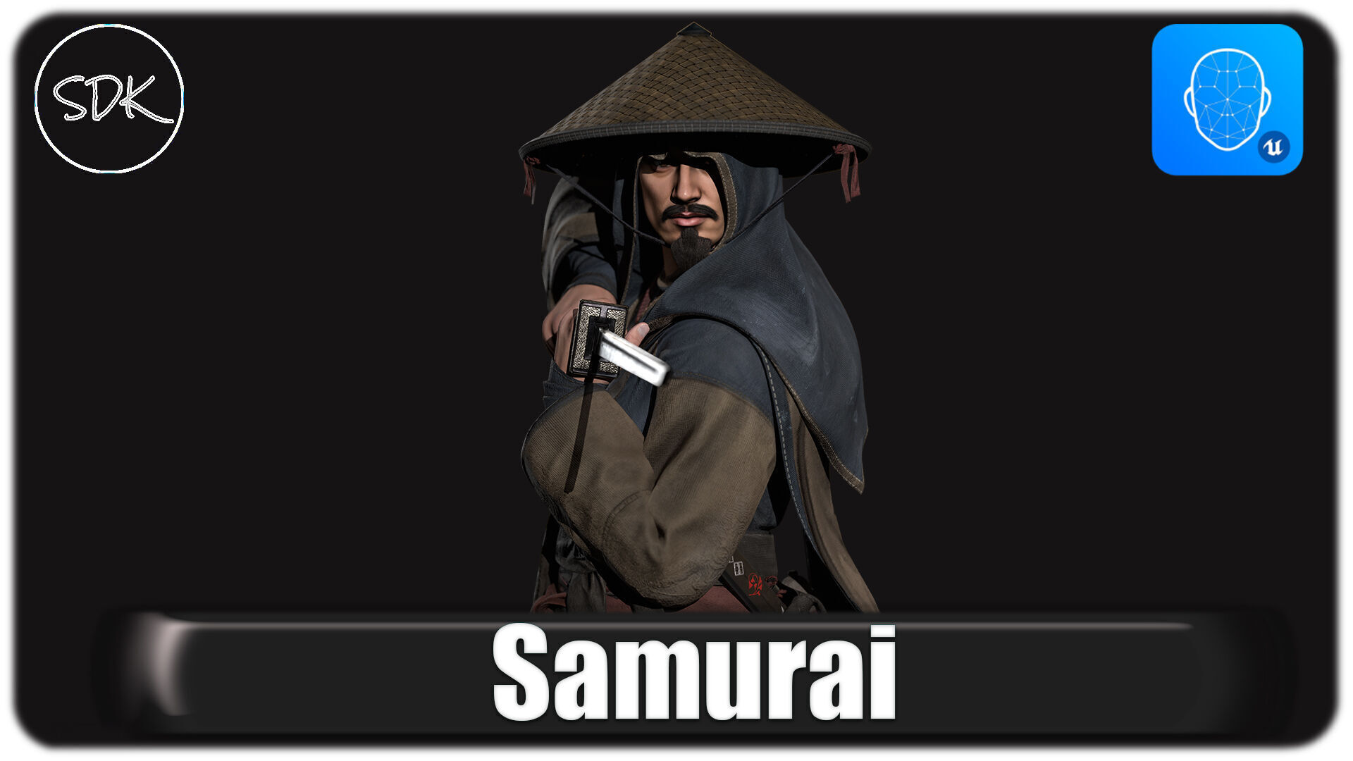 Samurai Warrior Low-poly 3D model_2