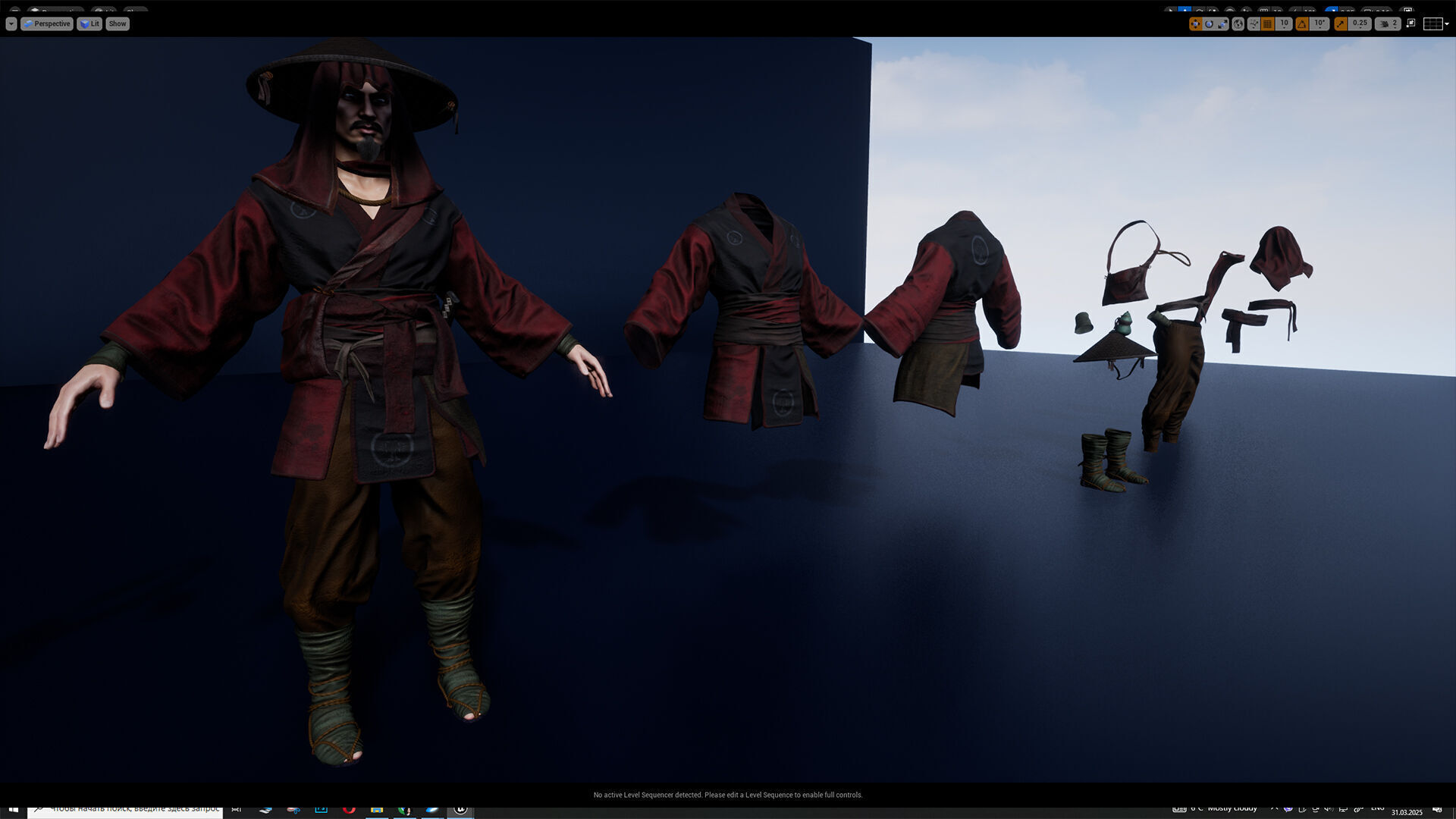 Samurai Warrior Low-poly 3D model_18