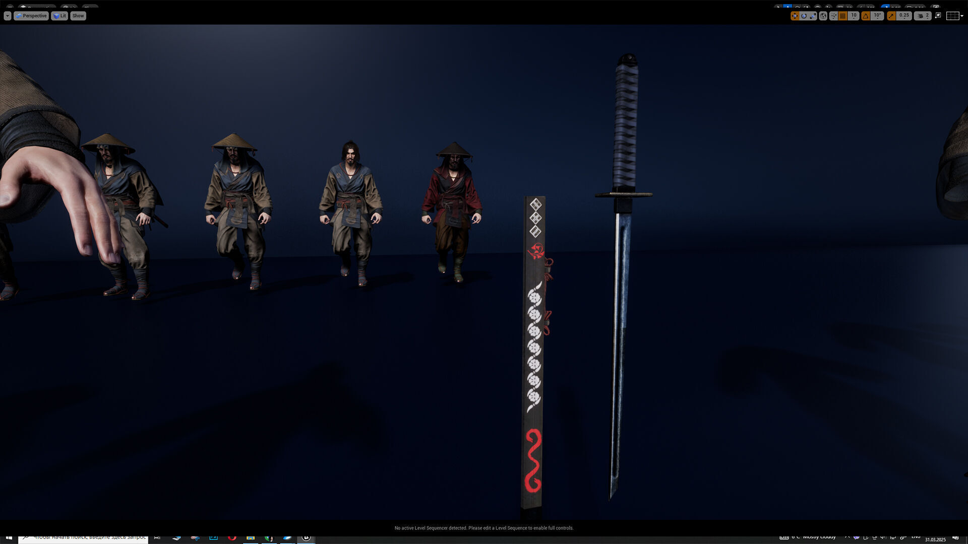 Samurai Warrior Low-poly 3D model_16