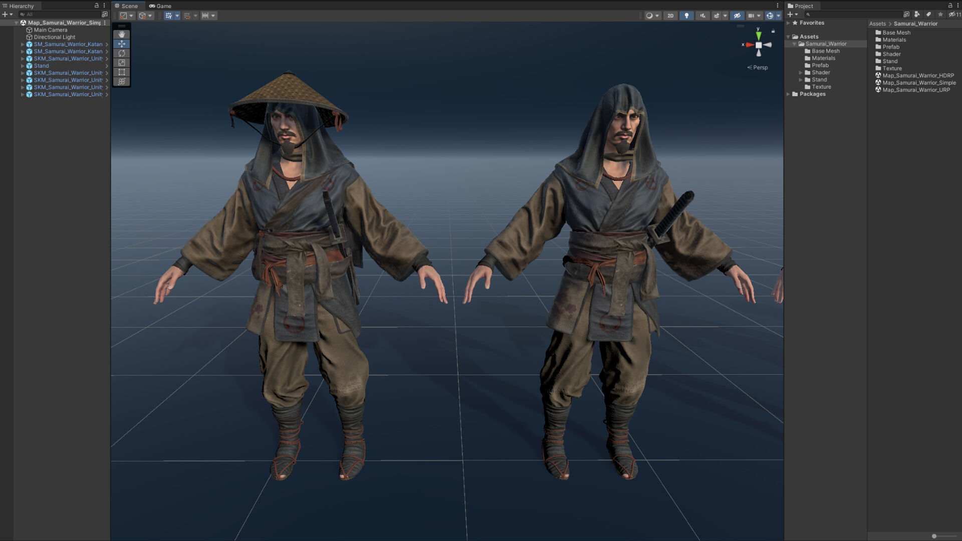 Samurai Warrior Low-poly 3D model_28