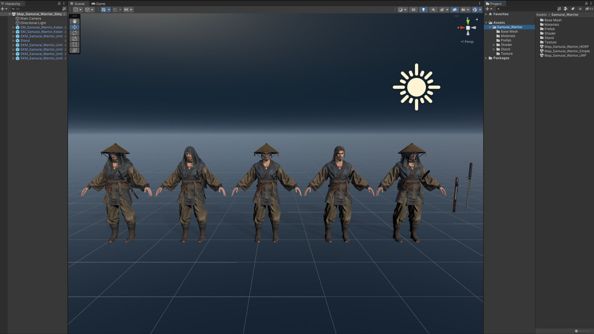 Samurai Warrior Low-poly 3D model_25