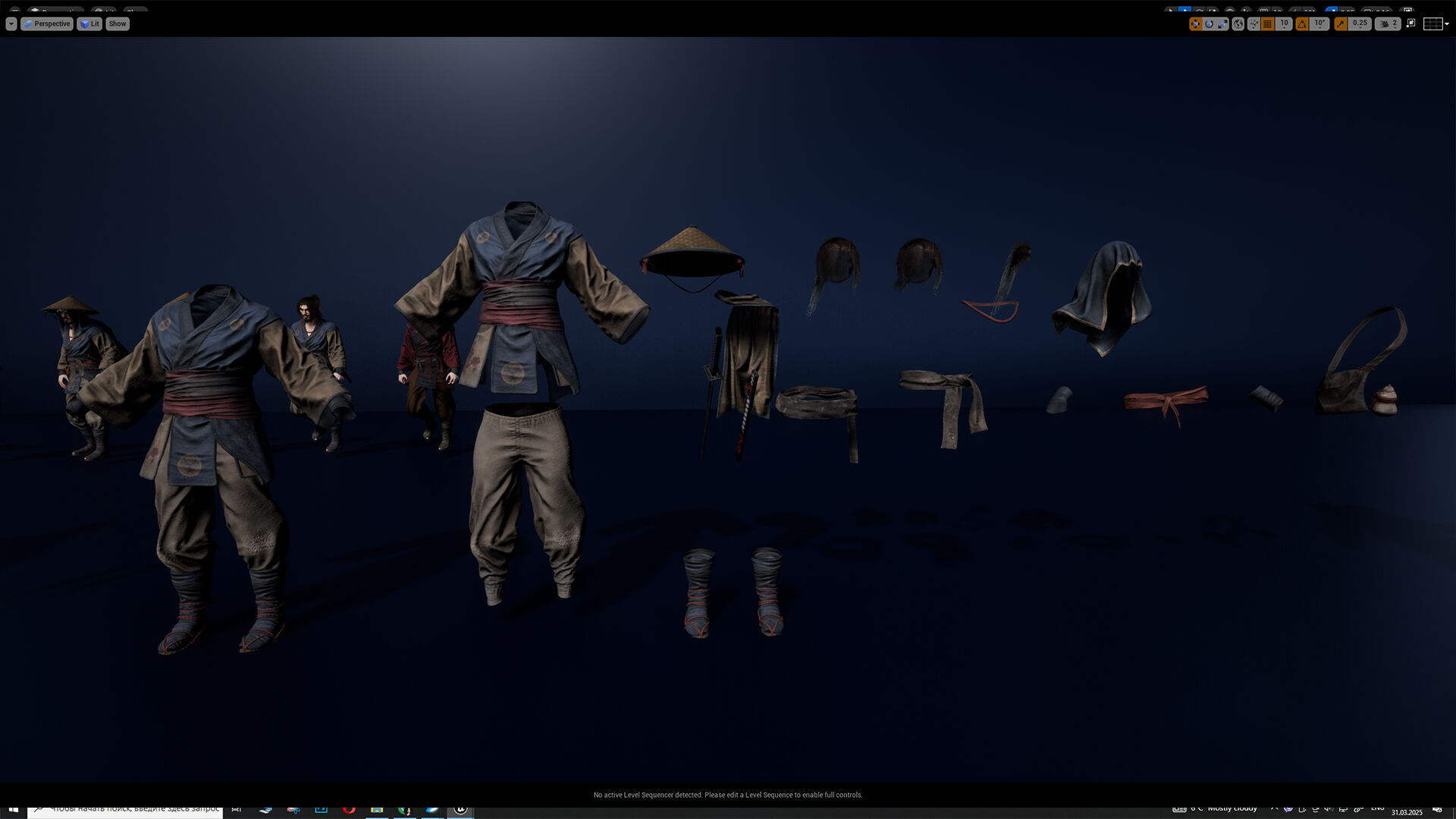 Samurai Warrior Low-poly 3D model_22