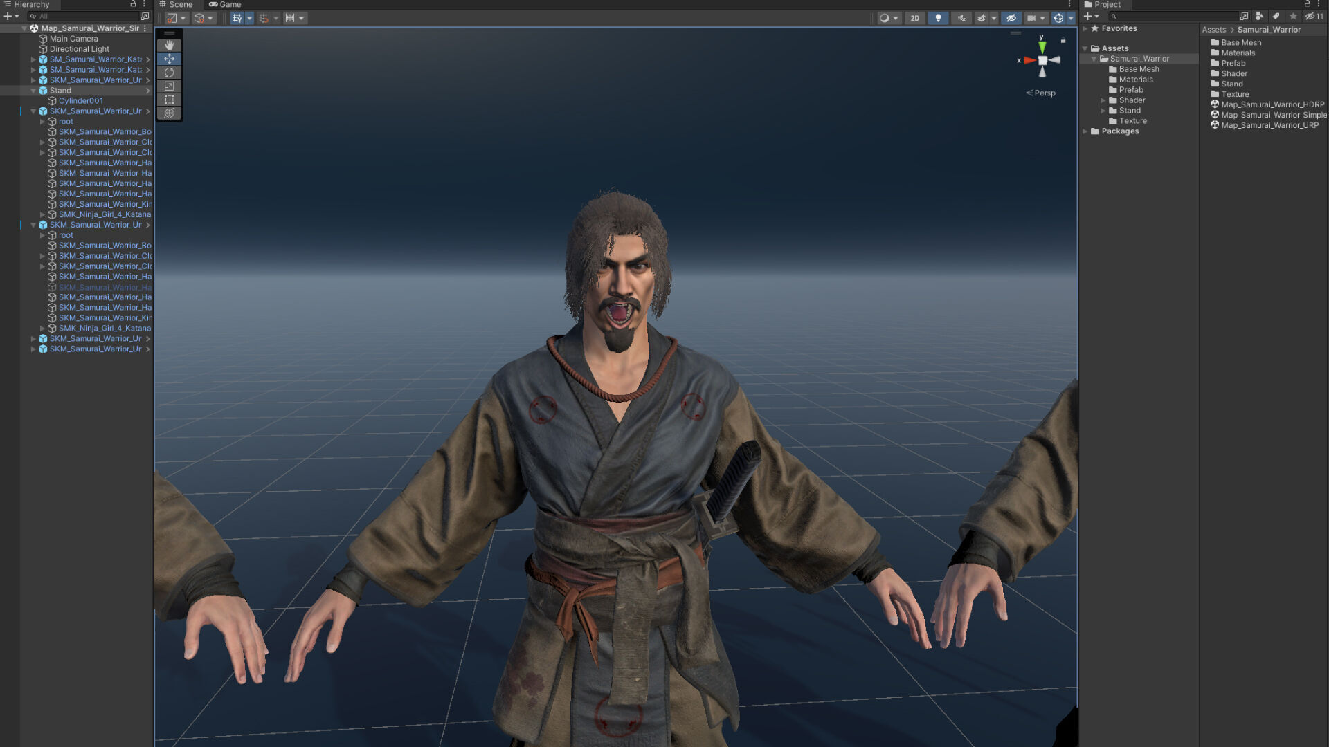 Samurai Warrior Low-poly 3D model_27