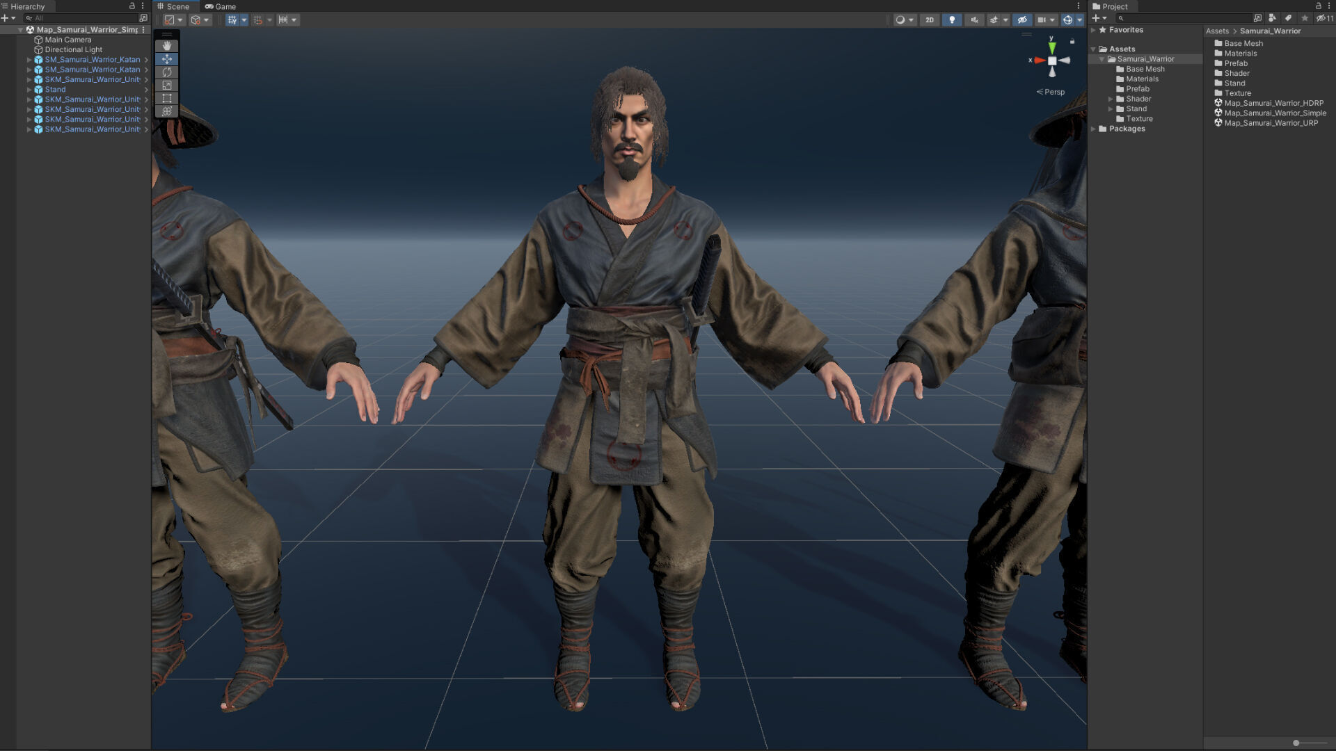 Samurai Warrior Low-poly 3D model_29