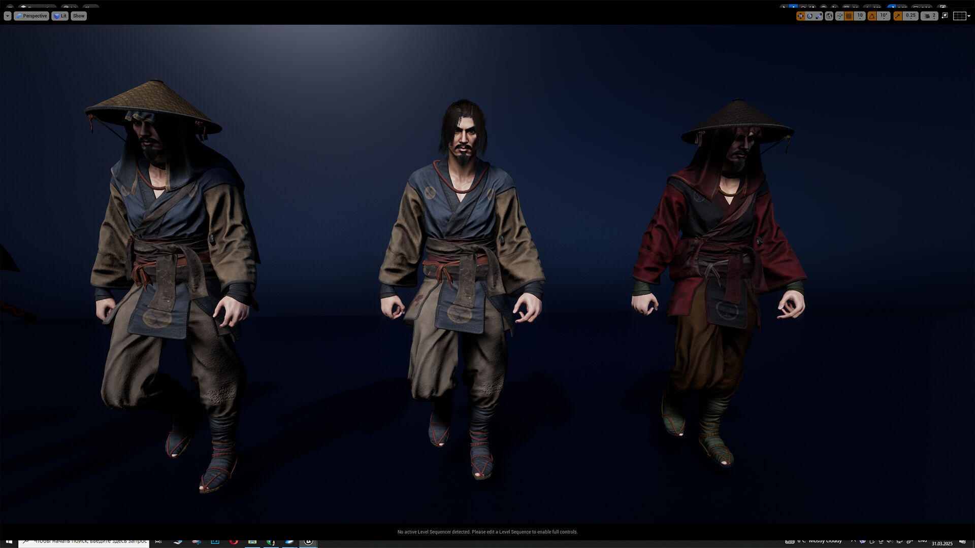 Samurai Warrior Low-poly 3D model_19