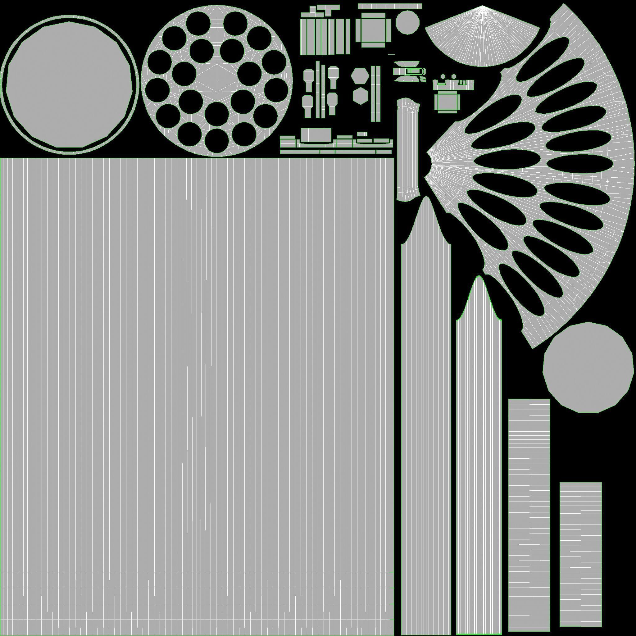 B8V1 Soviet 80mm Rocket Pod PBR Game Model Low-poly 3D model_19