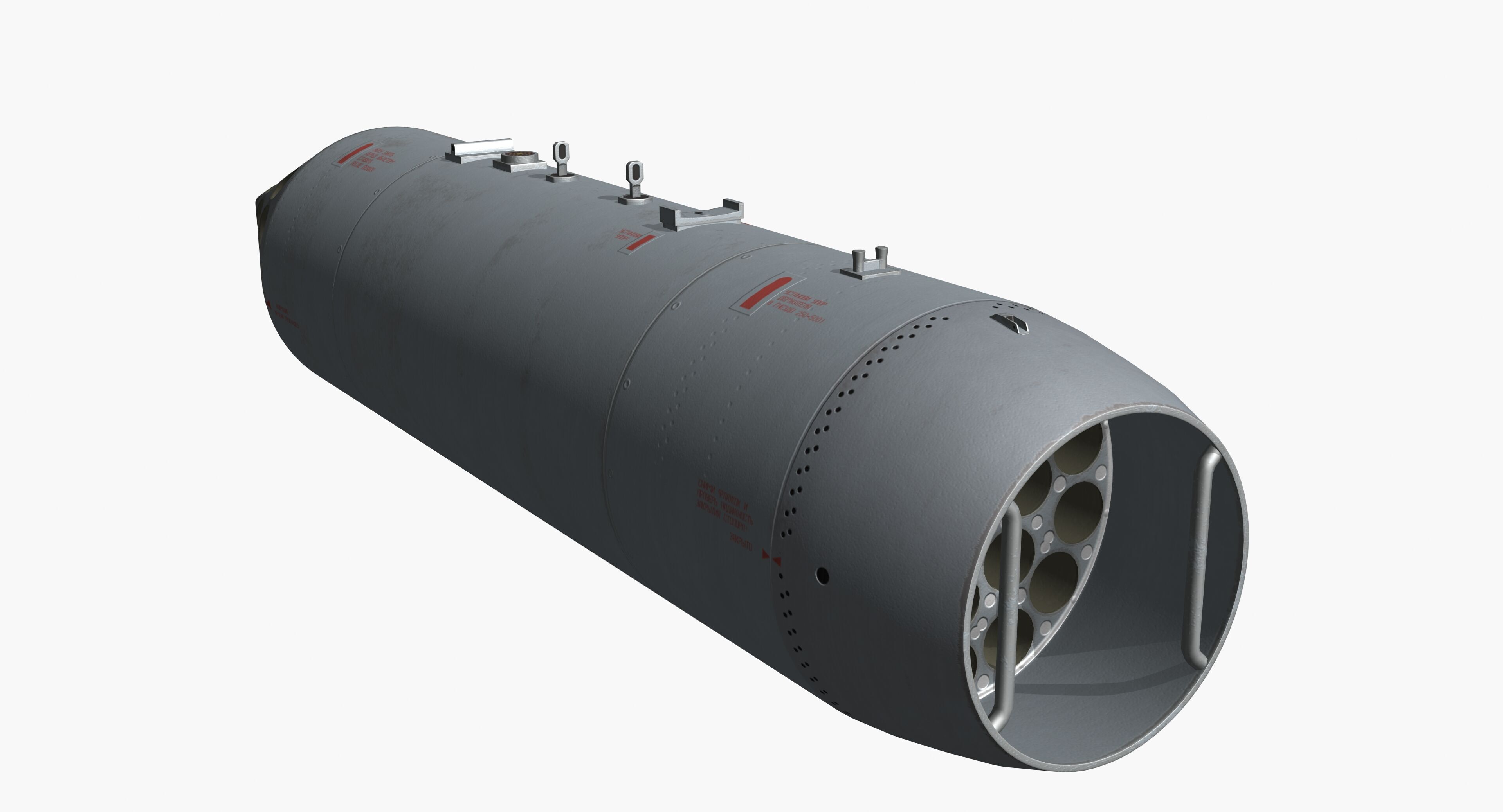 B8V1 Soviet 80mm Rocket Pod PBR Game Model Low-poly 3D model_4