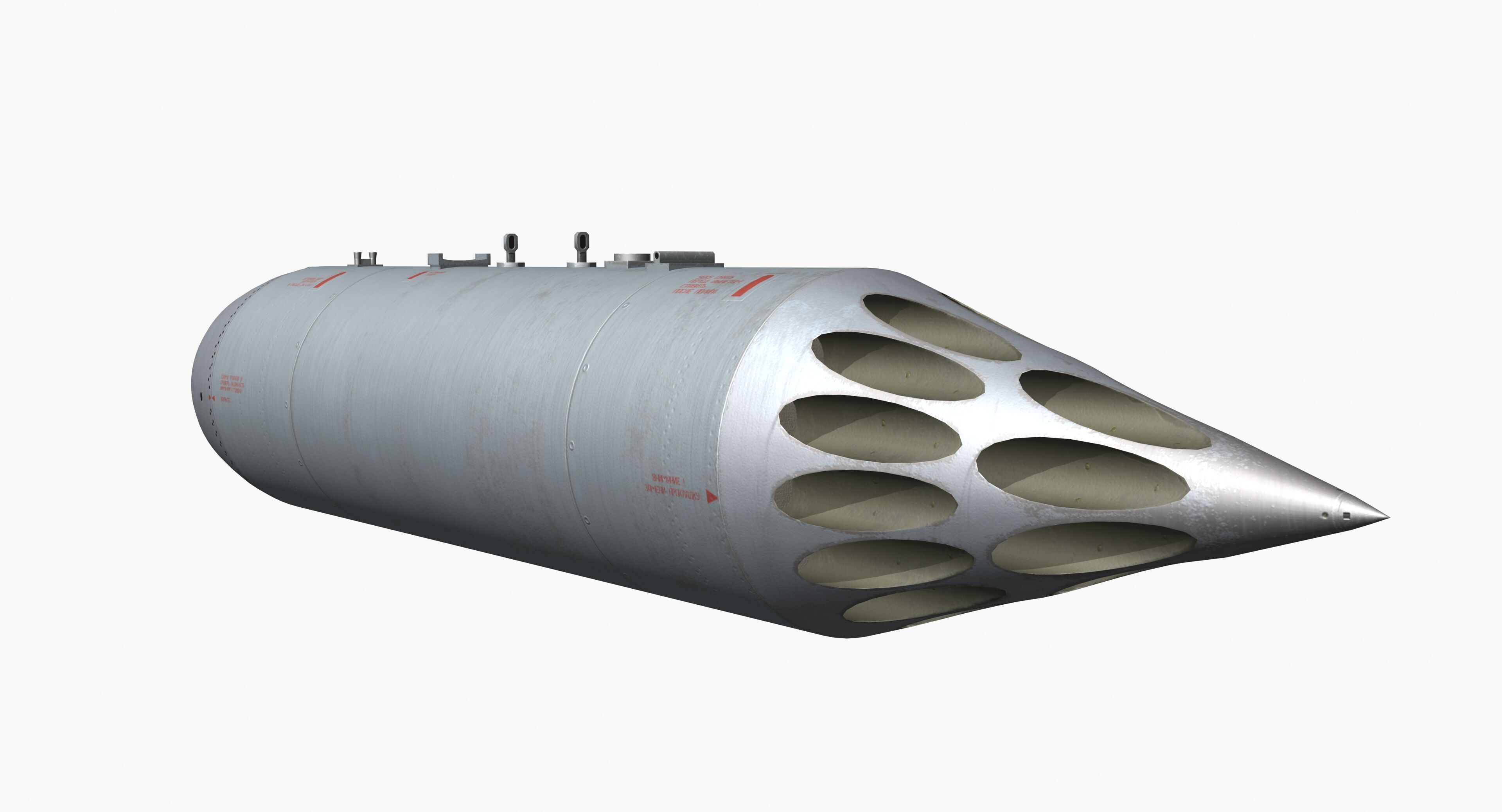 B8V1 Soviet 80mm Rocket Pod PBR Game Model Low-poly 3D model_7