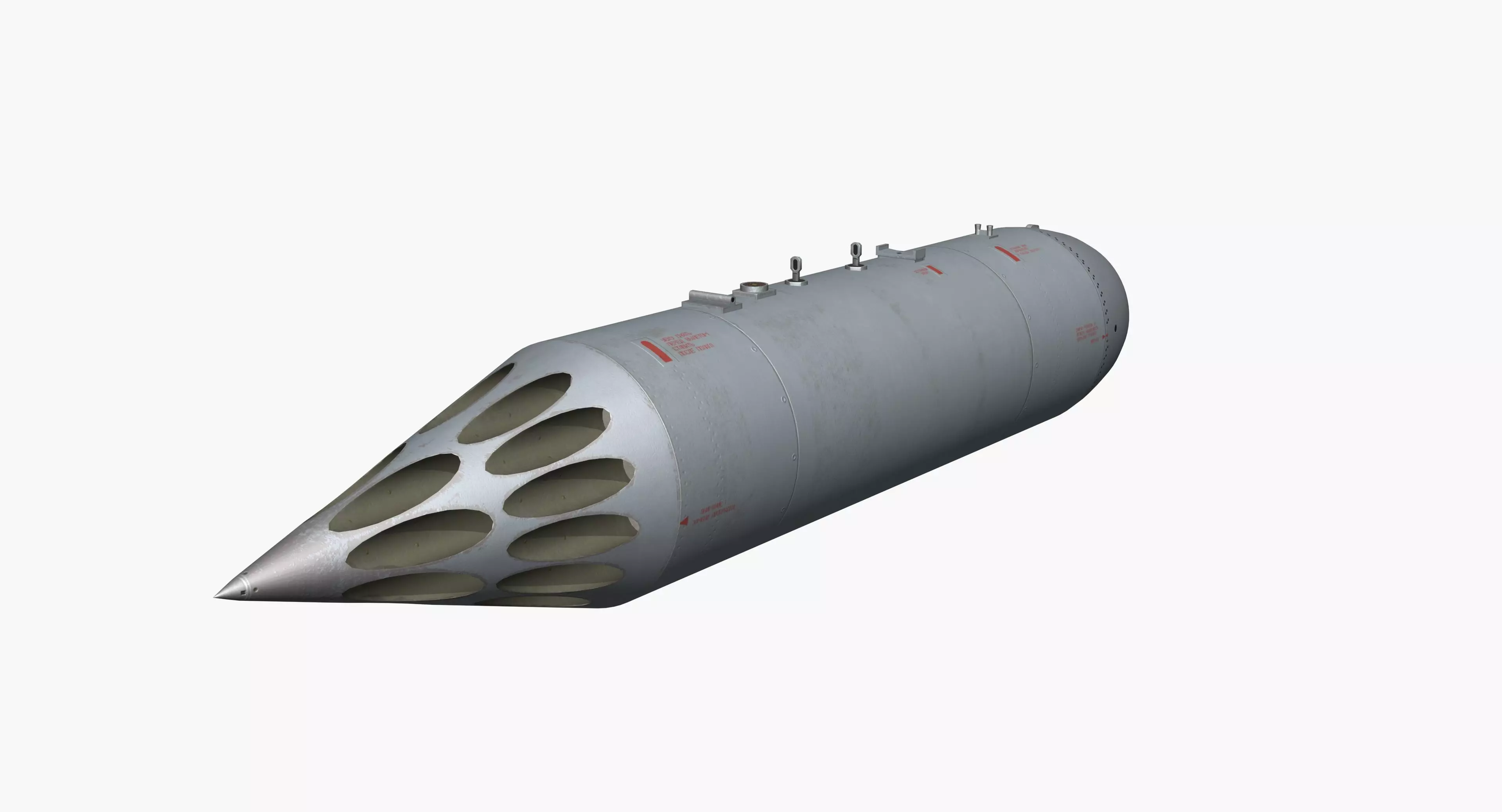 B8V1 Soviet 80mm Rocket Pod PBR Game Model Low-poly 3D model_0