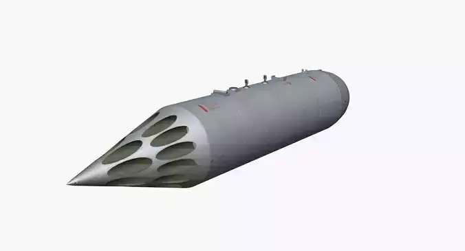 B8V1 Soviet 80mm Rocket Pod PBR Game Model