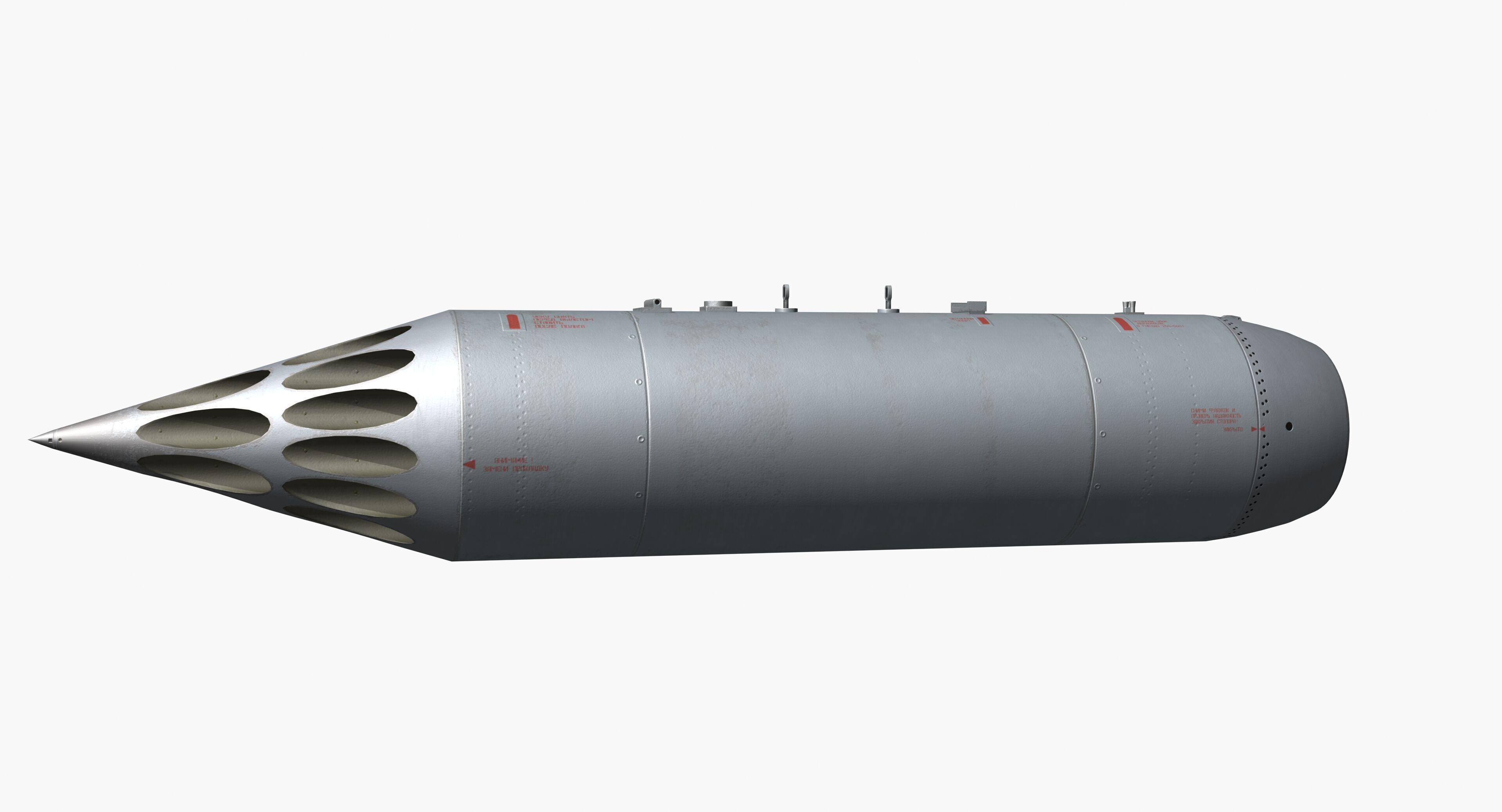 B8V1 Soviet 80mm Rocket Pod PBR Game Model Low-poly 3D model_2
