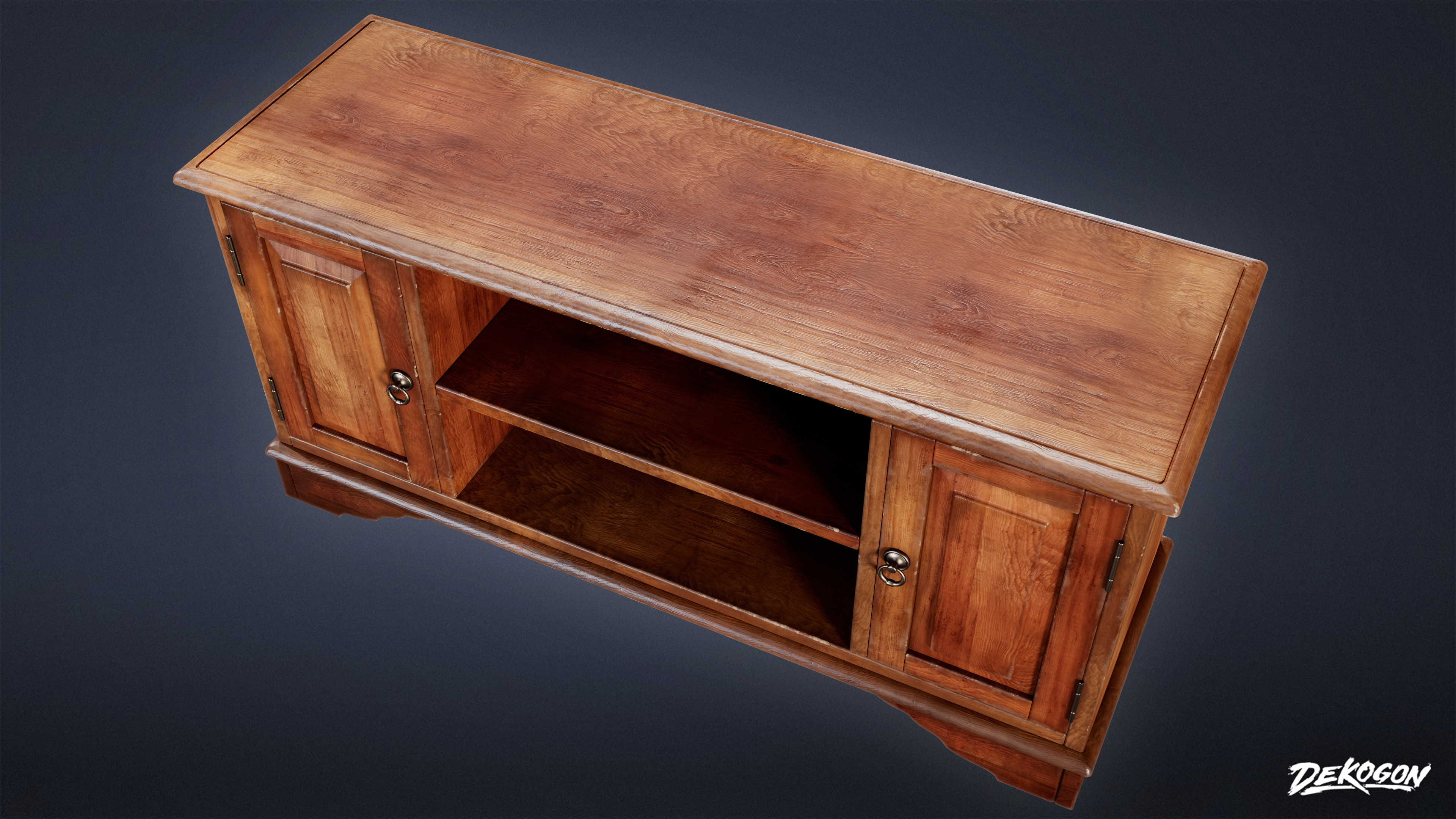 SUBURBS - TV Stand 01 - LOW POLY AND NANITE Low-poly 3D model_6