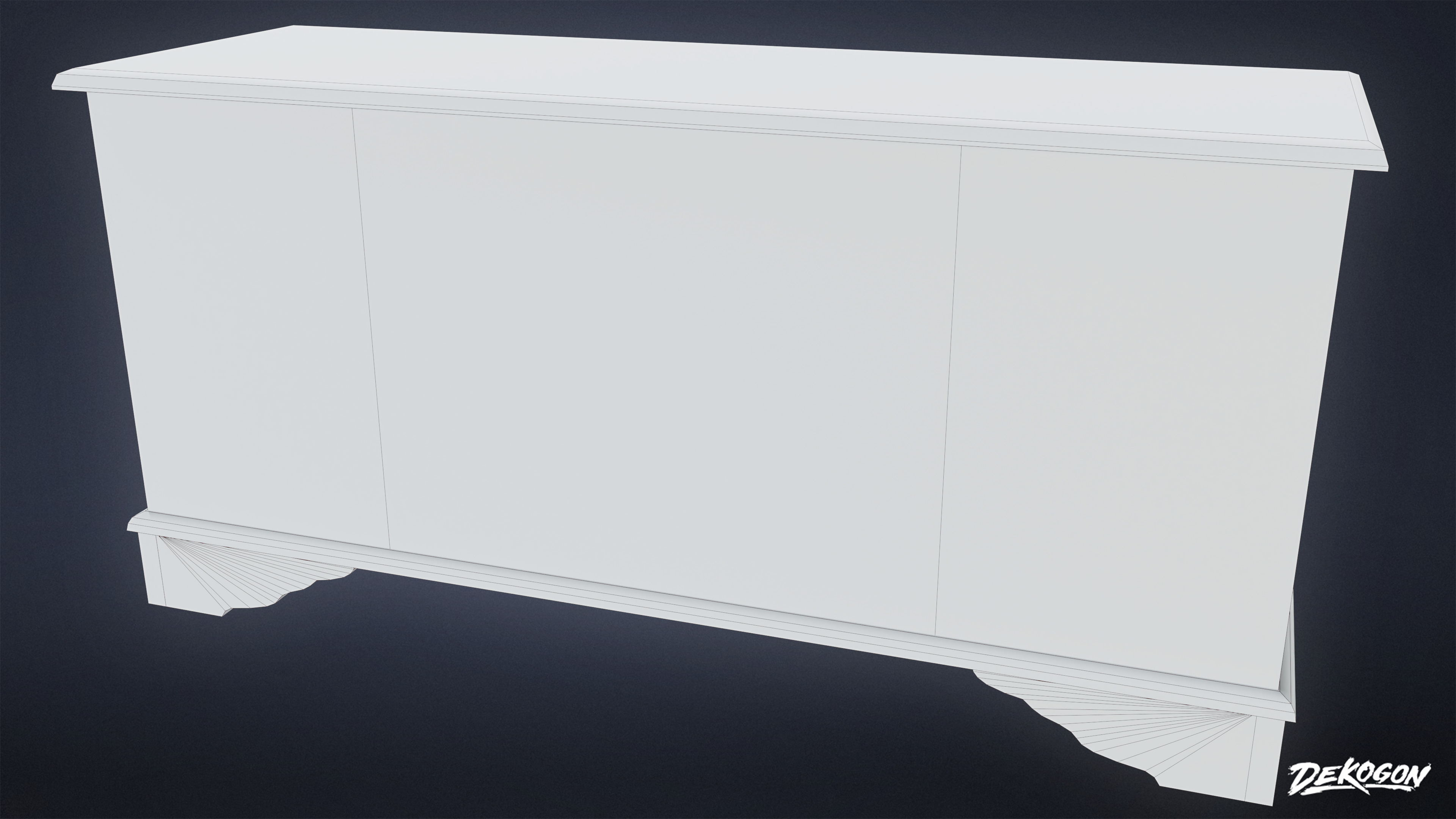 SUBURBS - TV Stand 01 - LOW POLY AND NANITE Low-poly 3D model_9