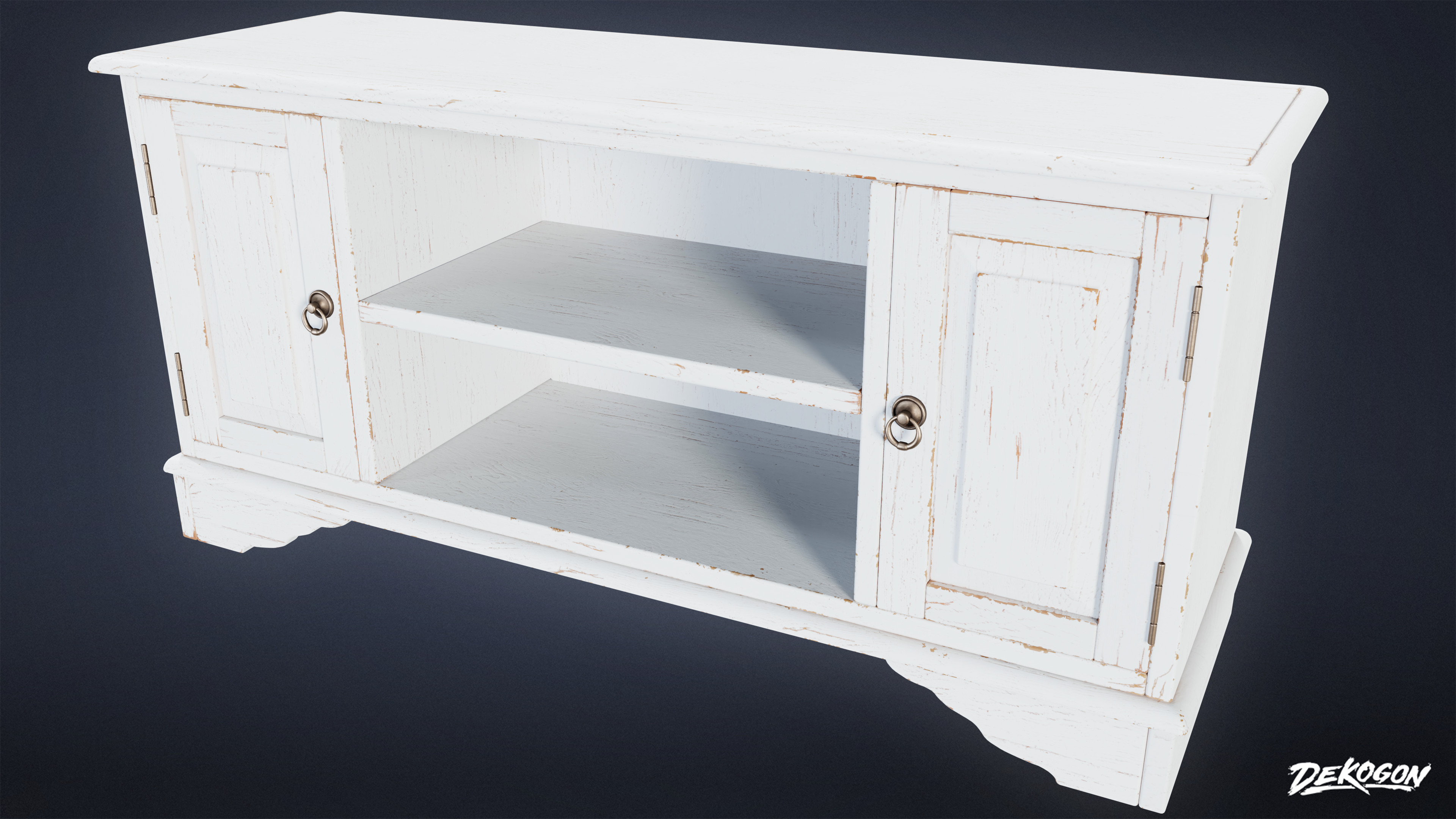 SUBURBS - TV Stand 01 - LOW POLY AND NANITE Low-poly 3D model_1