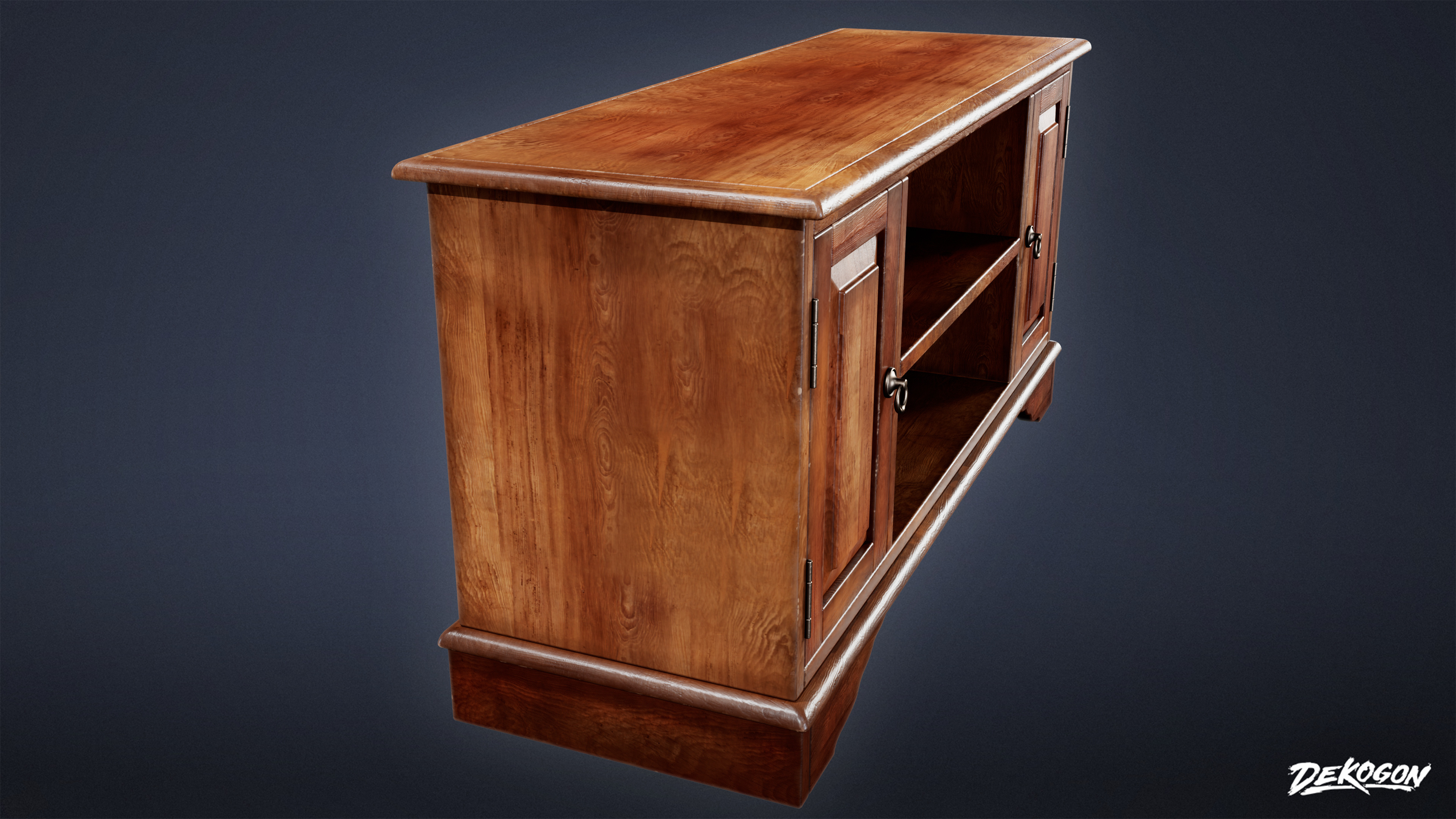 SUBURBS - TV Stand 01 - LOW POLY AND NANITE Low-poly 3D model_3