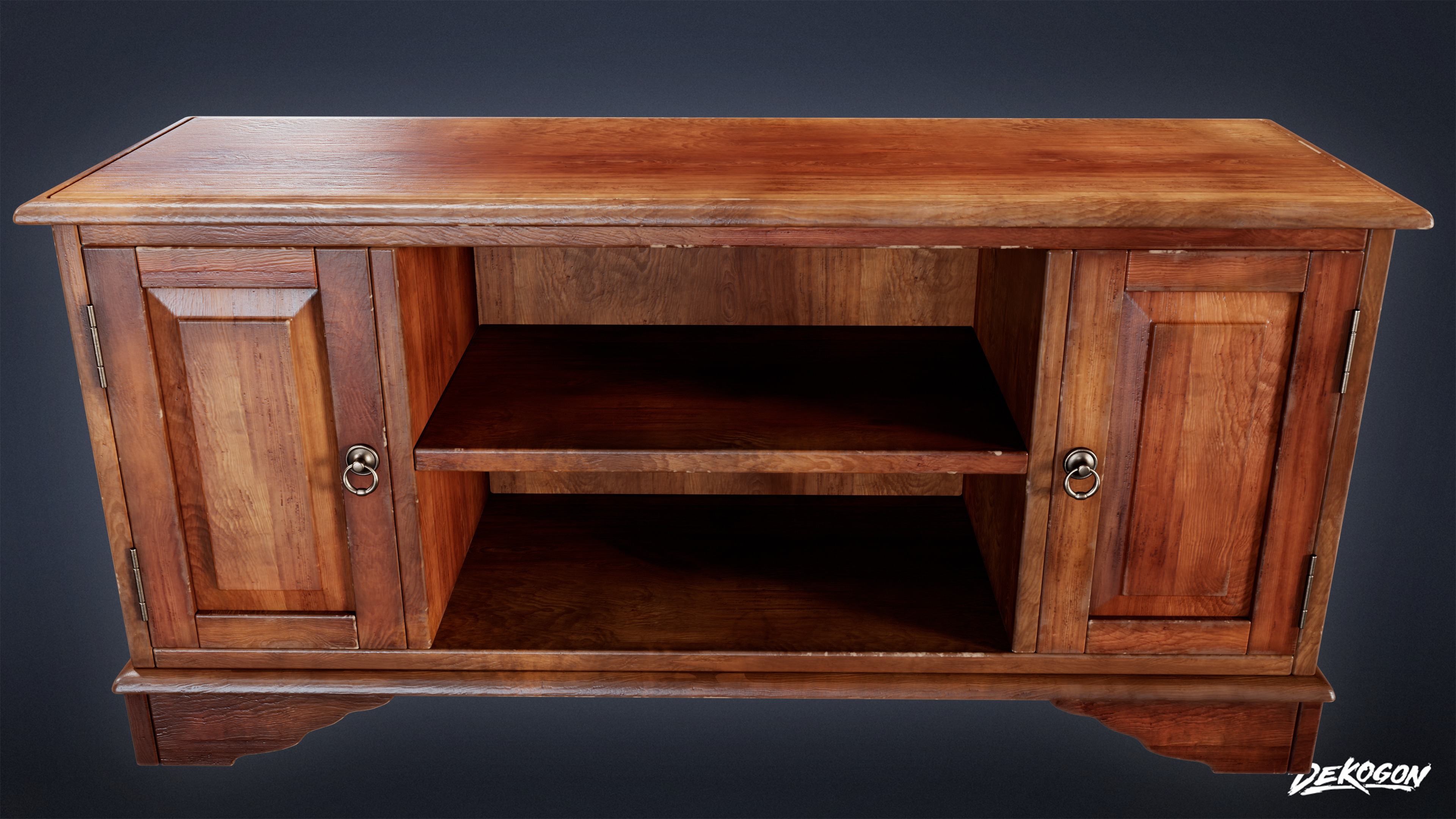 SUBURBS - TV Stand 01 - LOW POLY AND NANITE Low-poly 3D model_2