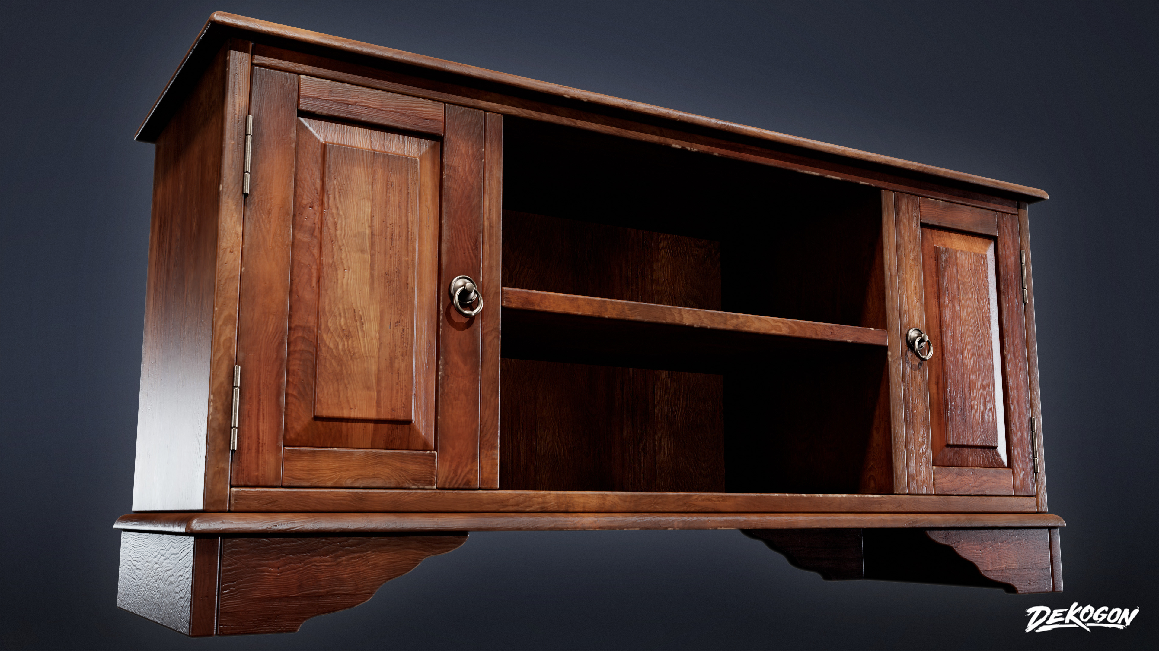 SUBURBS - TV Stand 01 - LOW POLY AND NANITE Low-poly 3D model_5