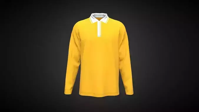 Mens Orange Polo In Low Poly