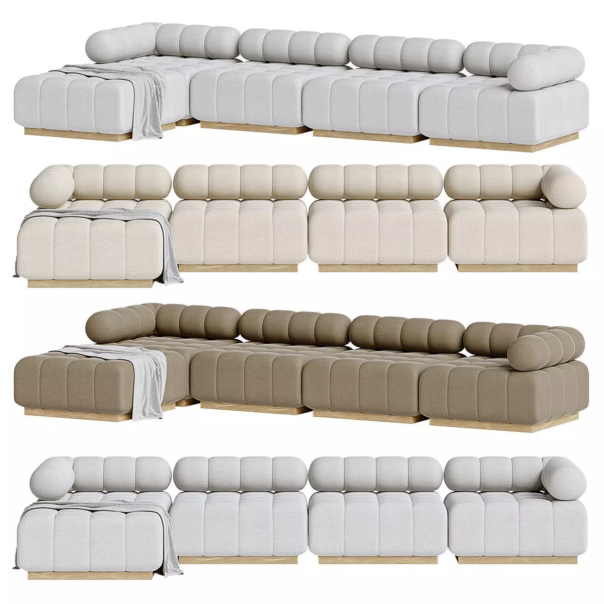 Roma Outdoor 4-Piece Sectional 3D model