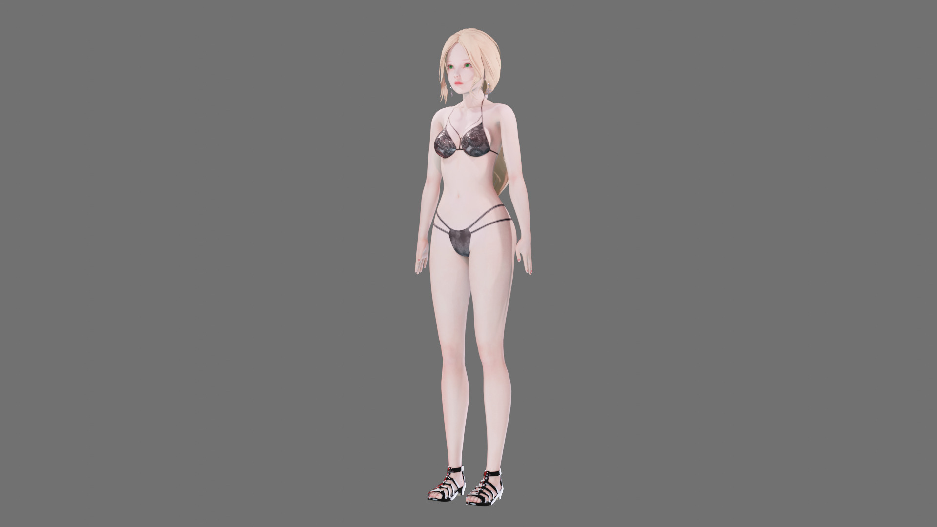 Bikini clothes 0019 - Rig -Unreal - Unity - Blender - Animated Low-poly 3D model_14