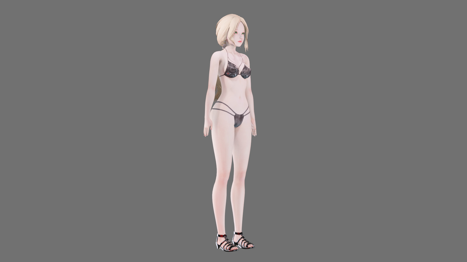 Bikini clothes 0019 - Rig -Unreal - Unity - Blender - Animated Low-poly 3D model_42