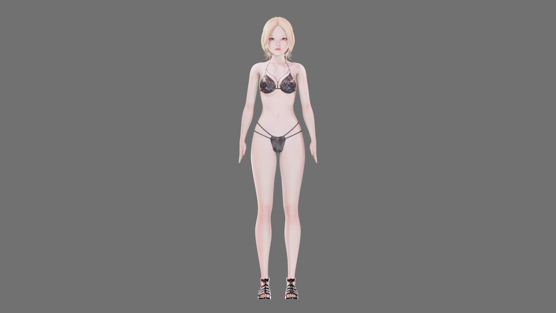 Bikini clothes 0019 - Rig -Unreal - Unity - Blender - Animated Low-poly 3D model_46