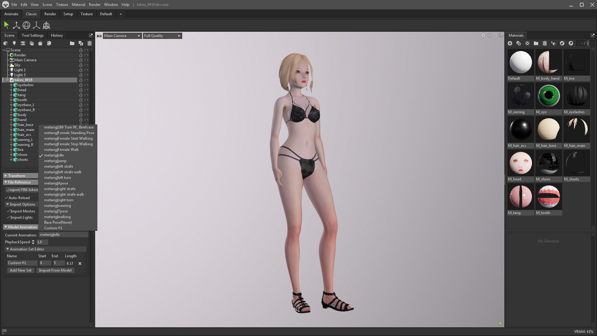 Bikini clothes 0019 - Rig -Unreal - Unity - Blender - Animated Low-poly 3D model_10