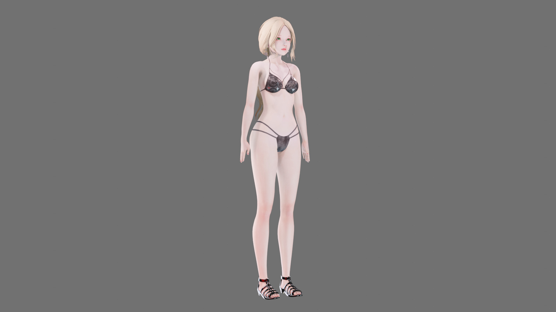 Bikini clothes 0019 - Rig -Unreal - Unity - Blender - Animated Low-poly 3D model_43