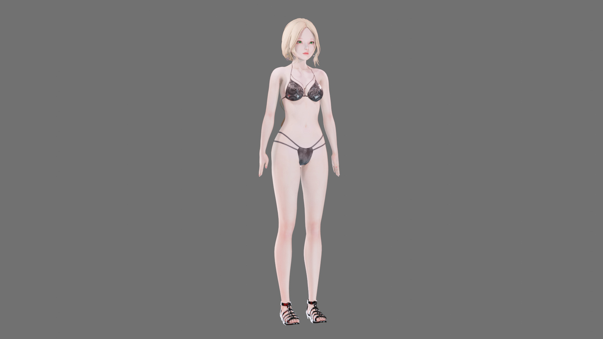 Bikini clothes 0019 - Rig -Unreal - Unity - Blender - Animated Low-poly 3D model_44
