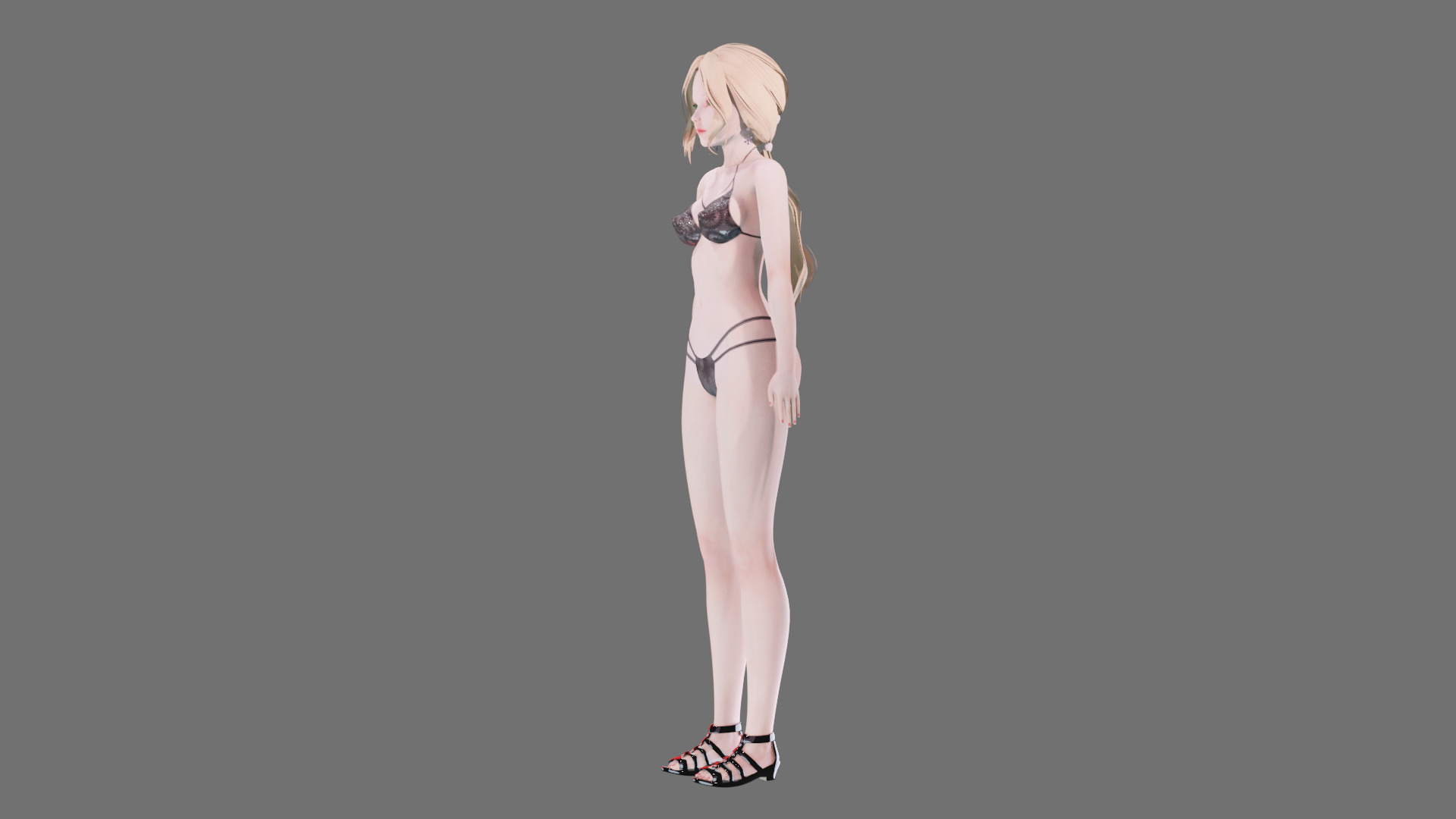 Bikini clothes 0019 - Rig -Unreal - Unity - Blender - Animated Low-poly 3D model_17