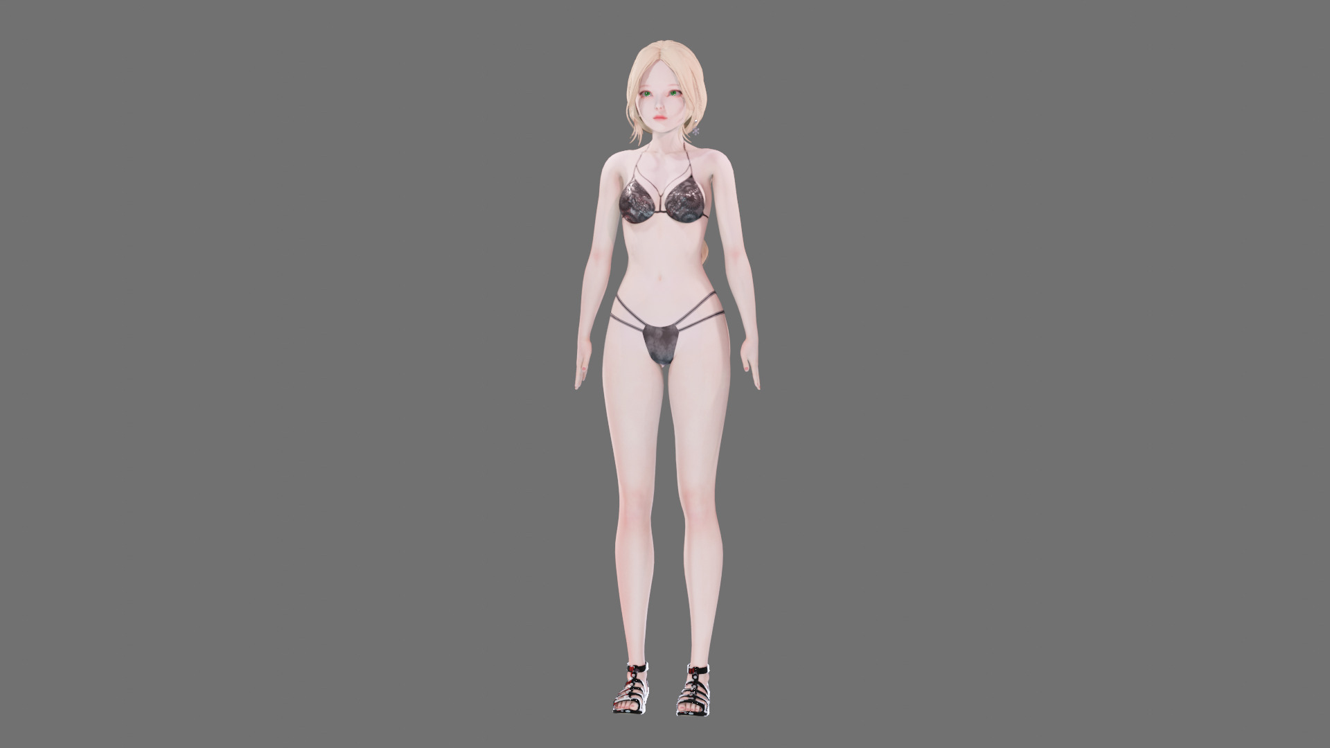 Bikini clothes 0019 - Rig -Unreal - Unity - Blender - Animated Low-poly 3D model_12