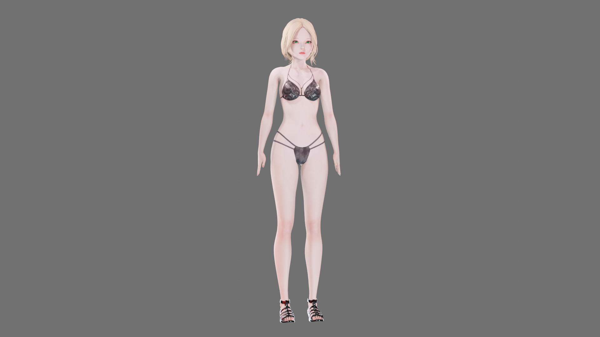 Bikini clothes 0019 - Rig -Unreal - Unity - Blender - Animated Low-poly 3D model_45