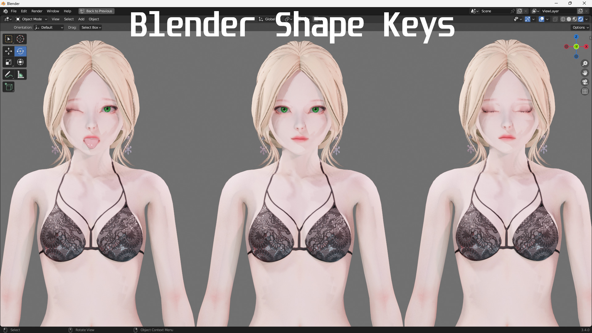 Bikini clothes 0019 - Rig -Unreal - Unity - Blender - Animated Low-poly 3D model_6
