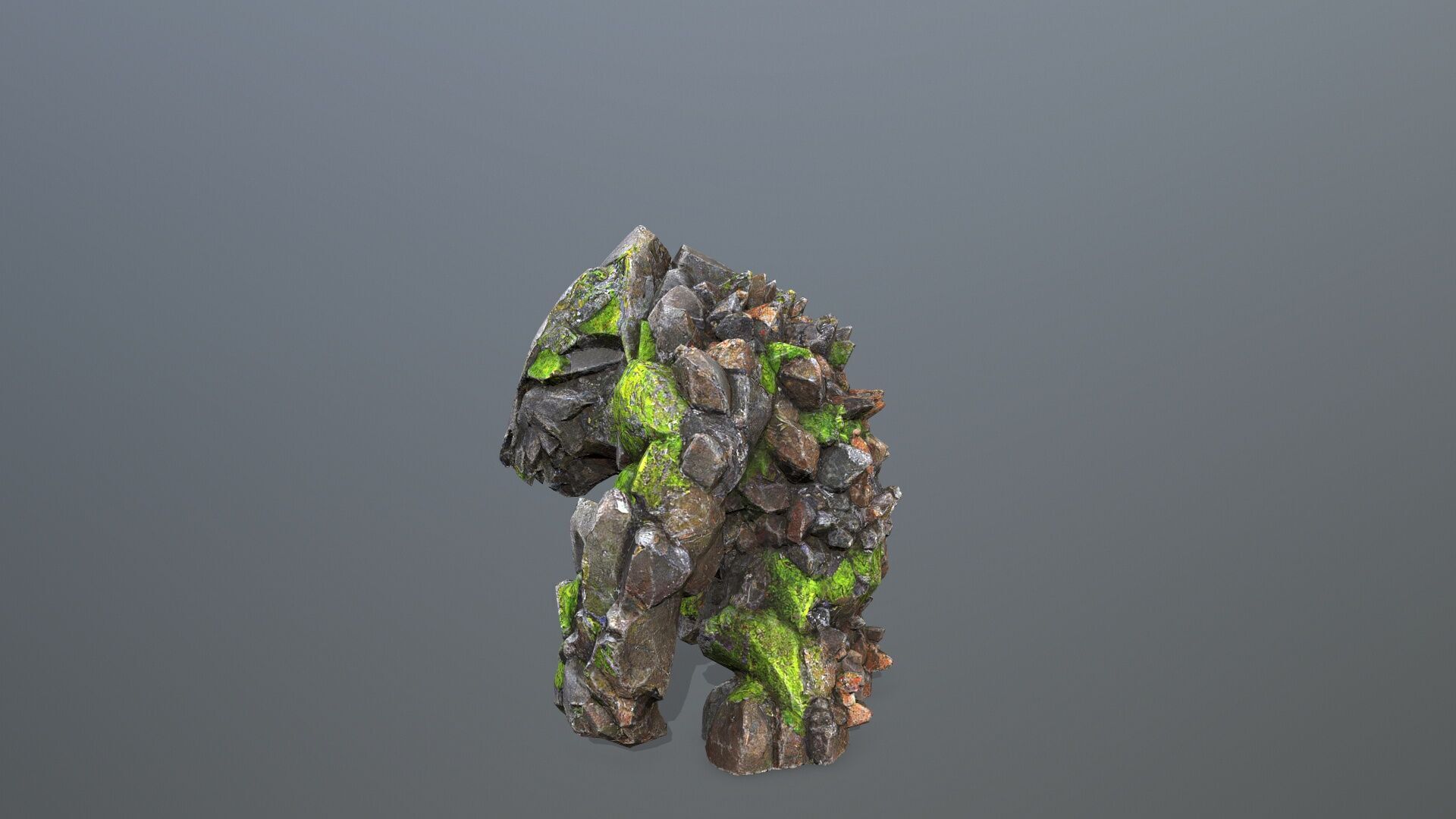 stone monster Low-poly 3D model_4