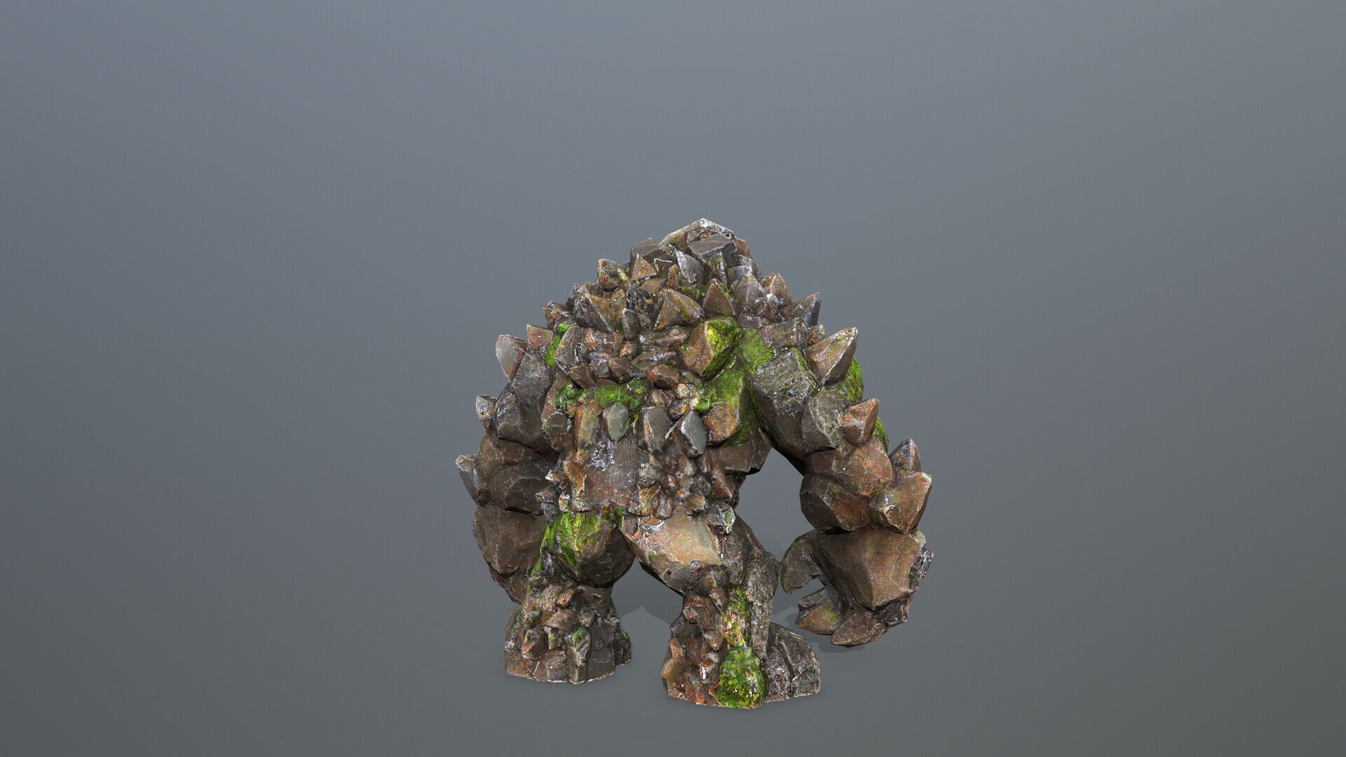 stone monster Low-poly 3D model_6