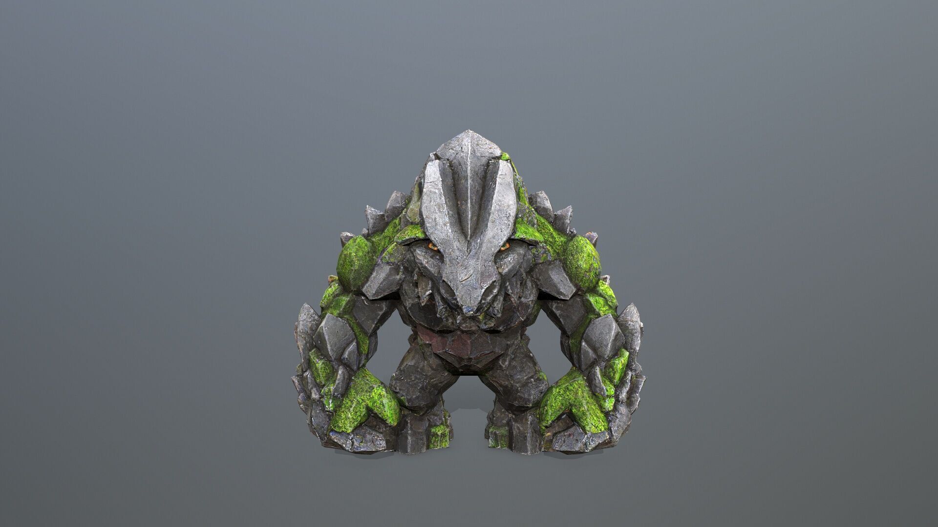 stone monster Low-poly 3D model_1