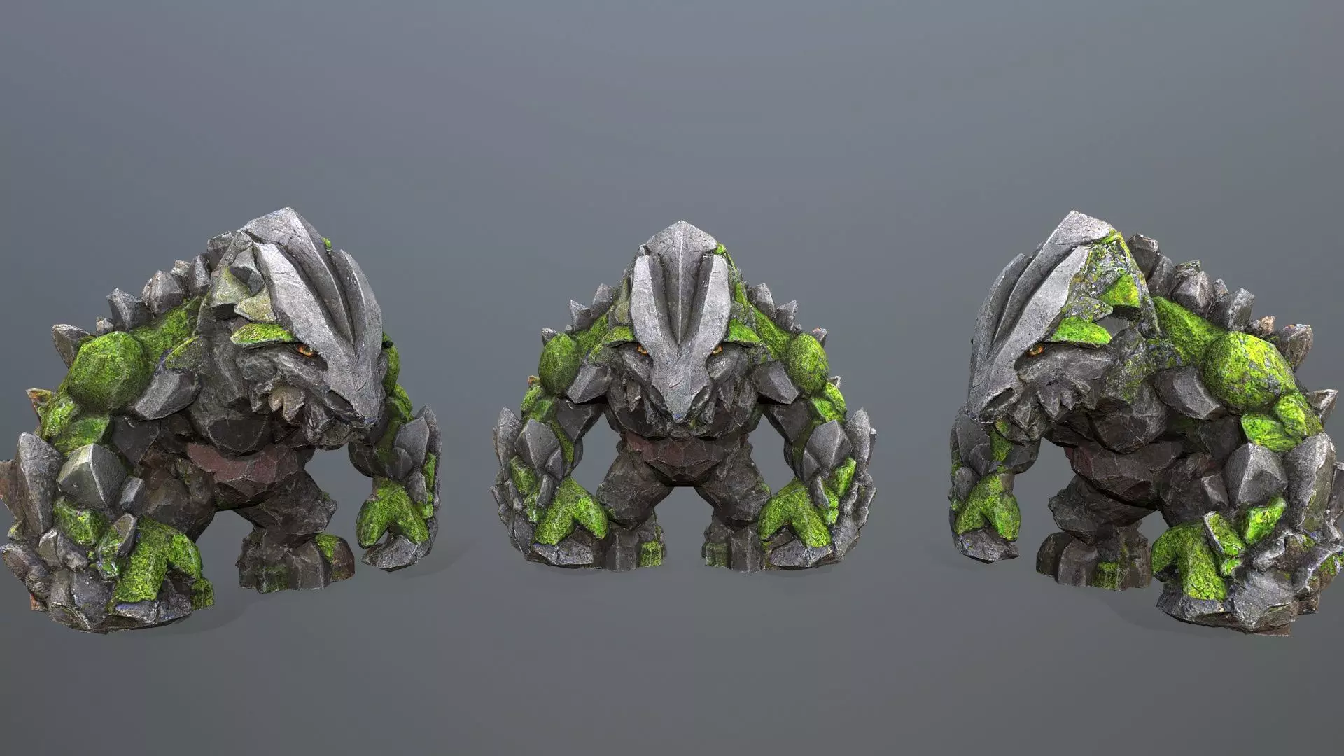 stone monster Low-poly 3D model_0