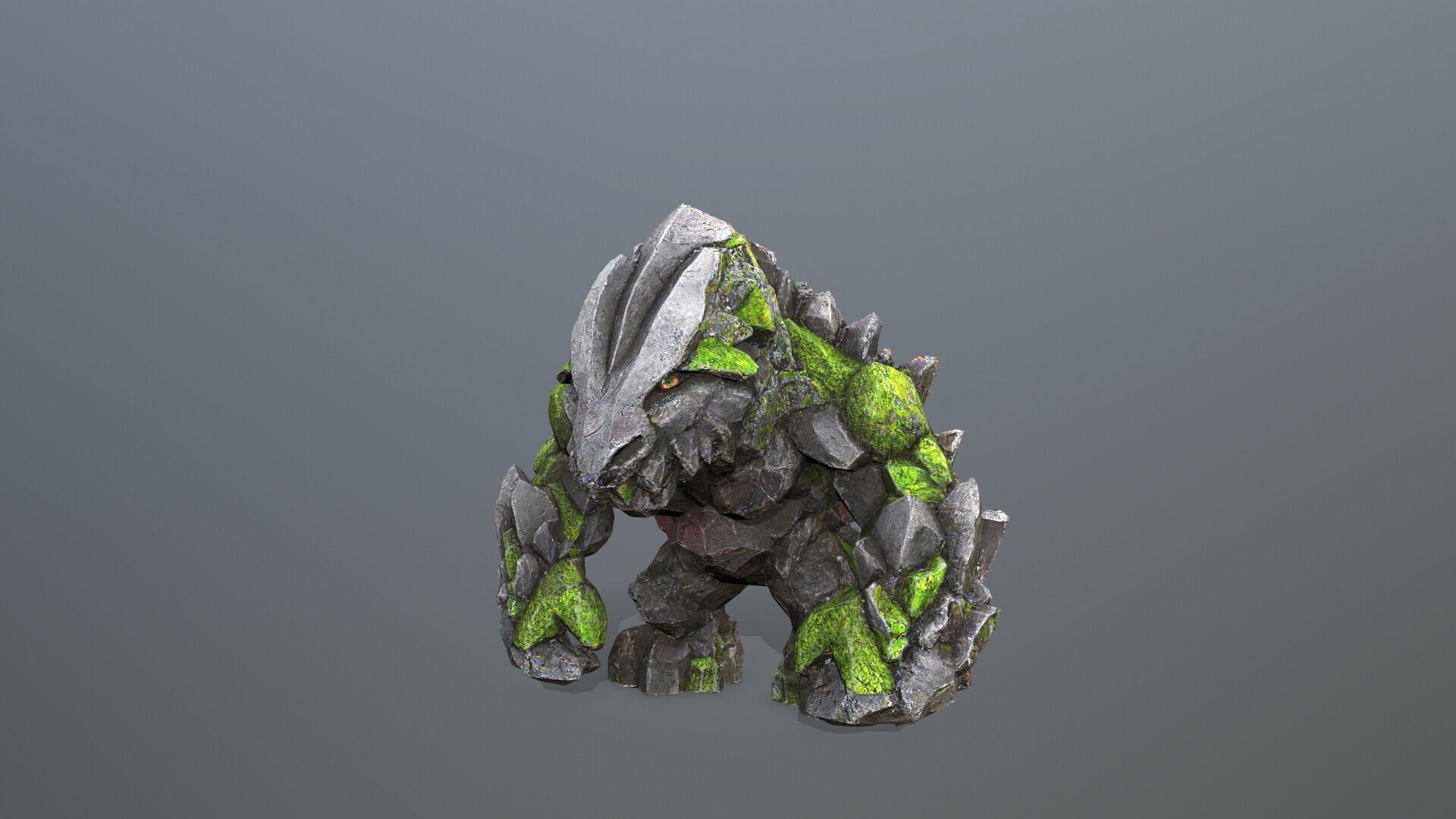 stone monster Low-poly 3D model_2
