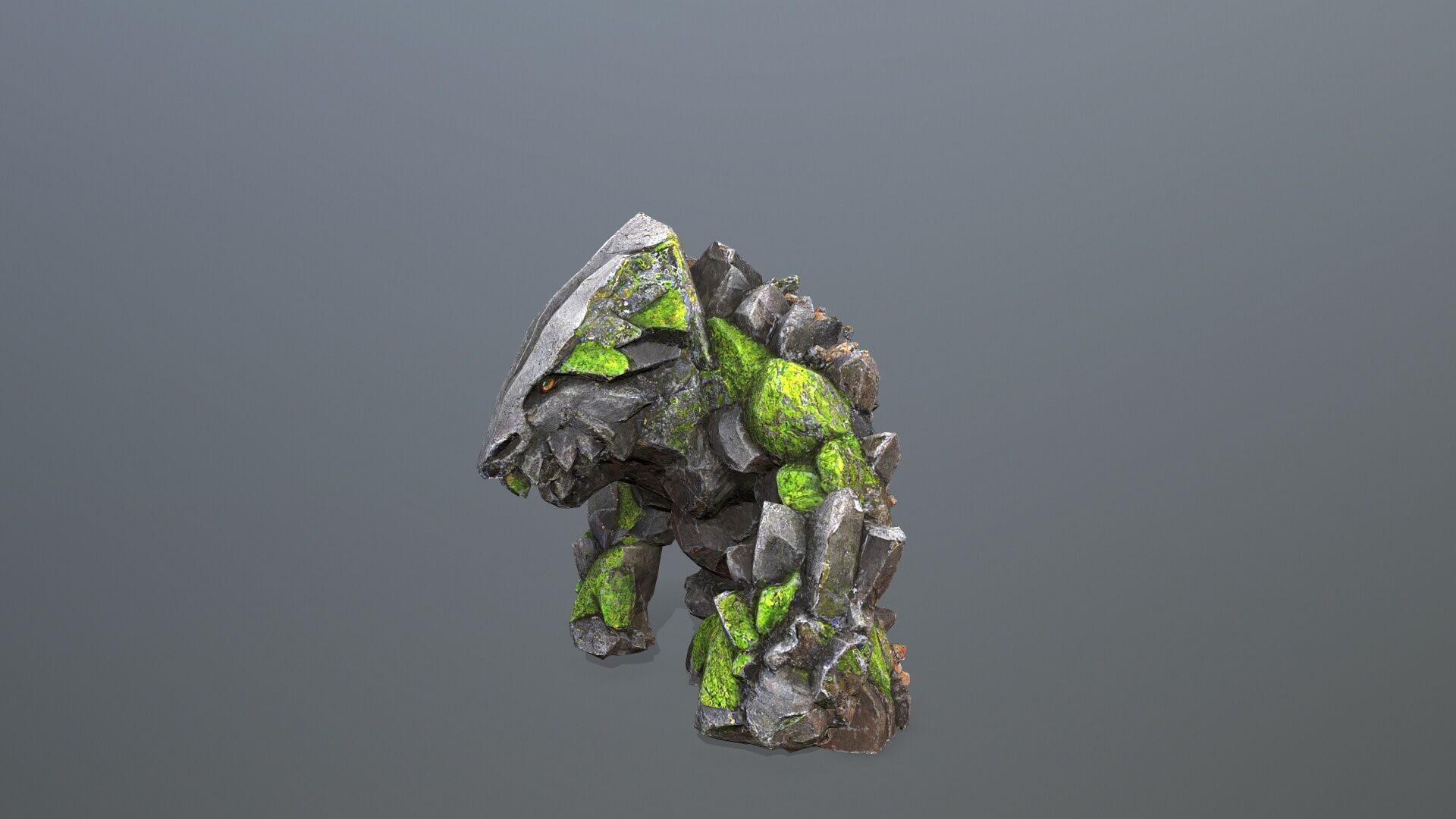 stone monster Low-poly 3D model_3