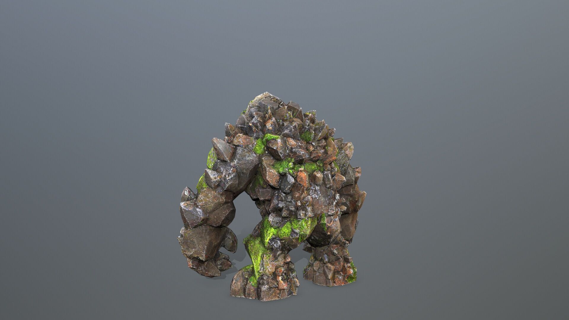 stone monster Low-poly 3D model_5