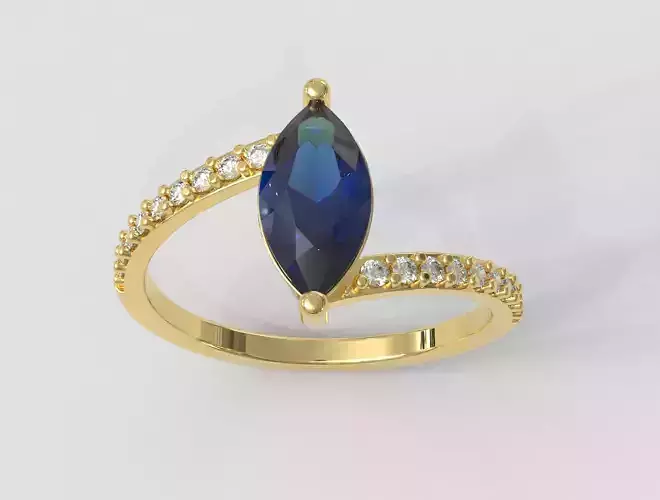 Marquise Gemstone Modern Ring